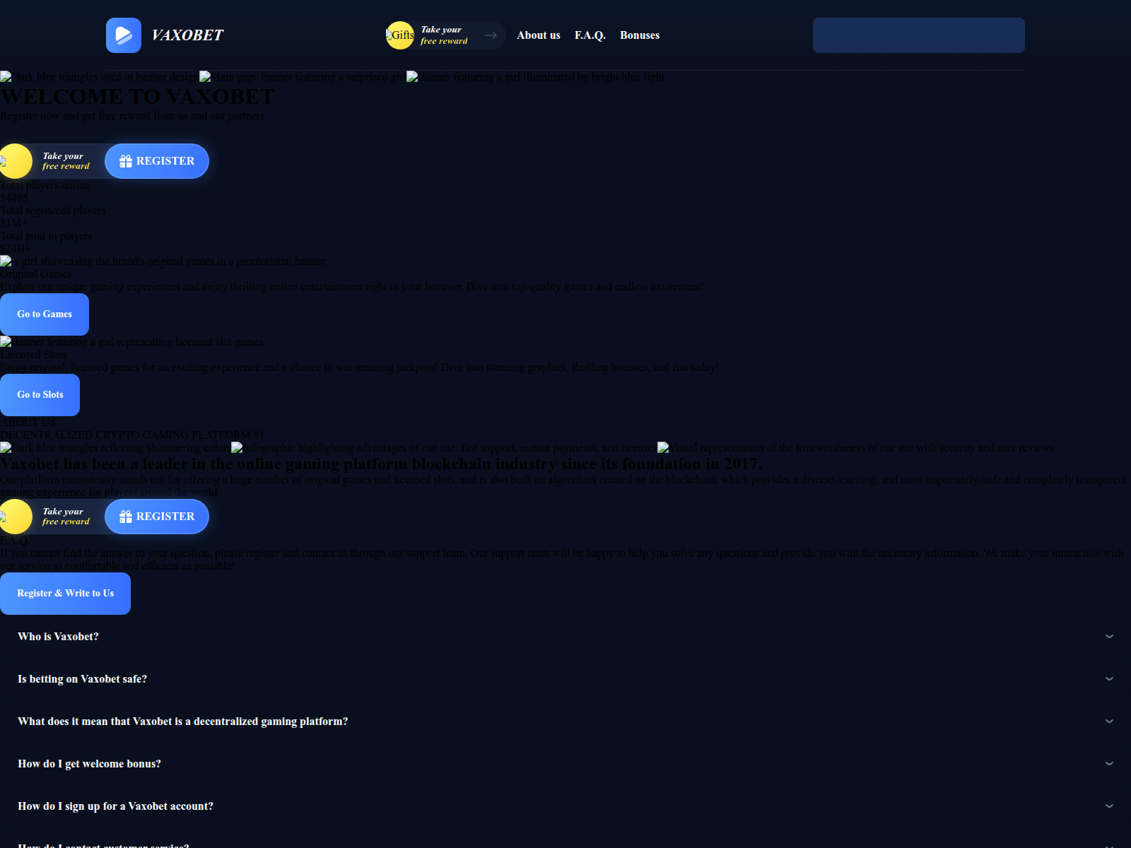 Screenshot of vaxobet.com