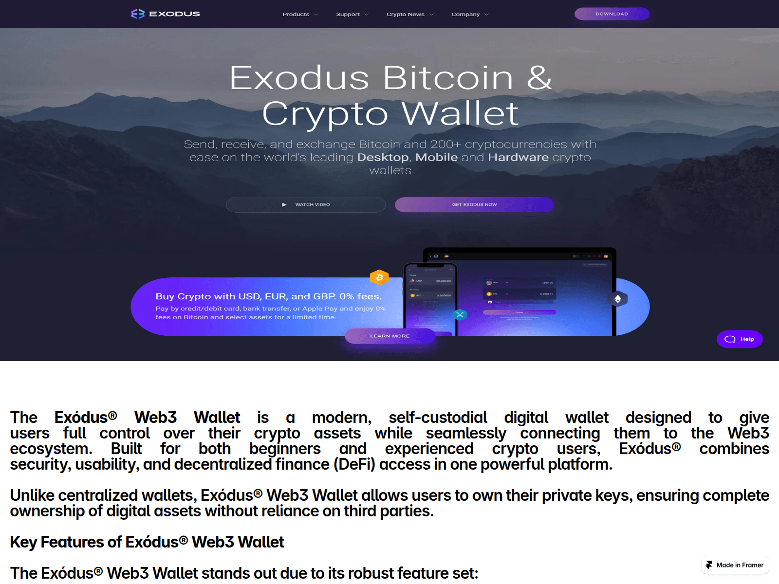 Screenshot of exdusweb3.framer.ai