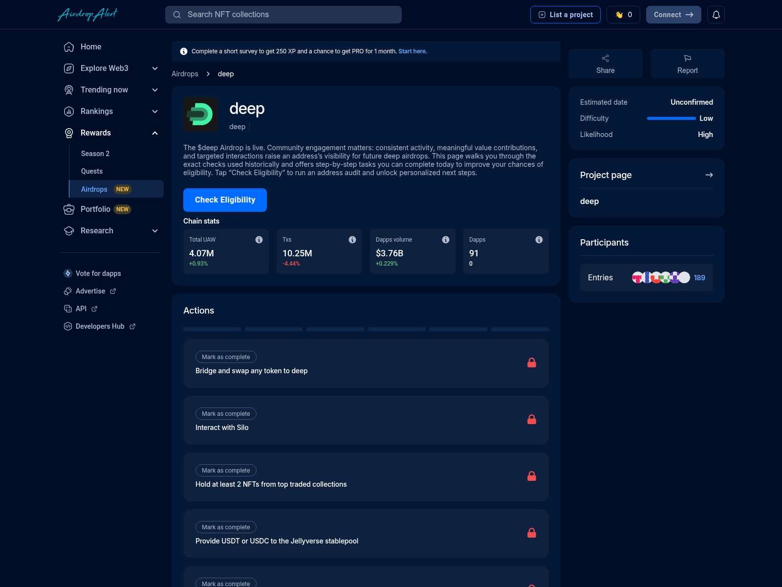 Screenshot of deep.airdropsalert.sbs/claim
