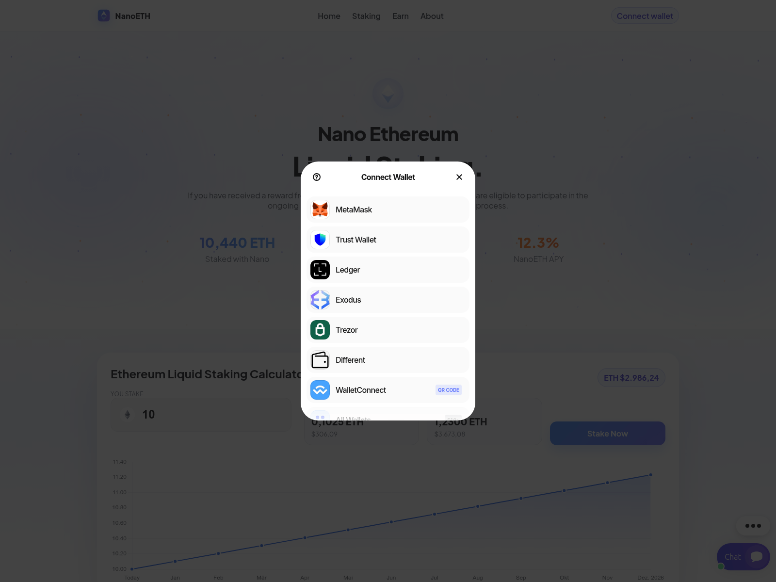 Screenshot of stake-nanoeth.net