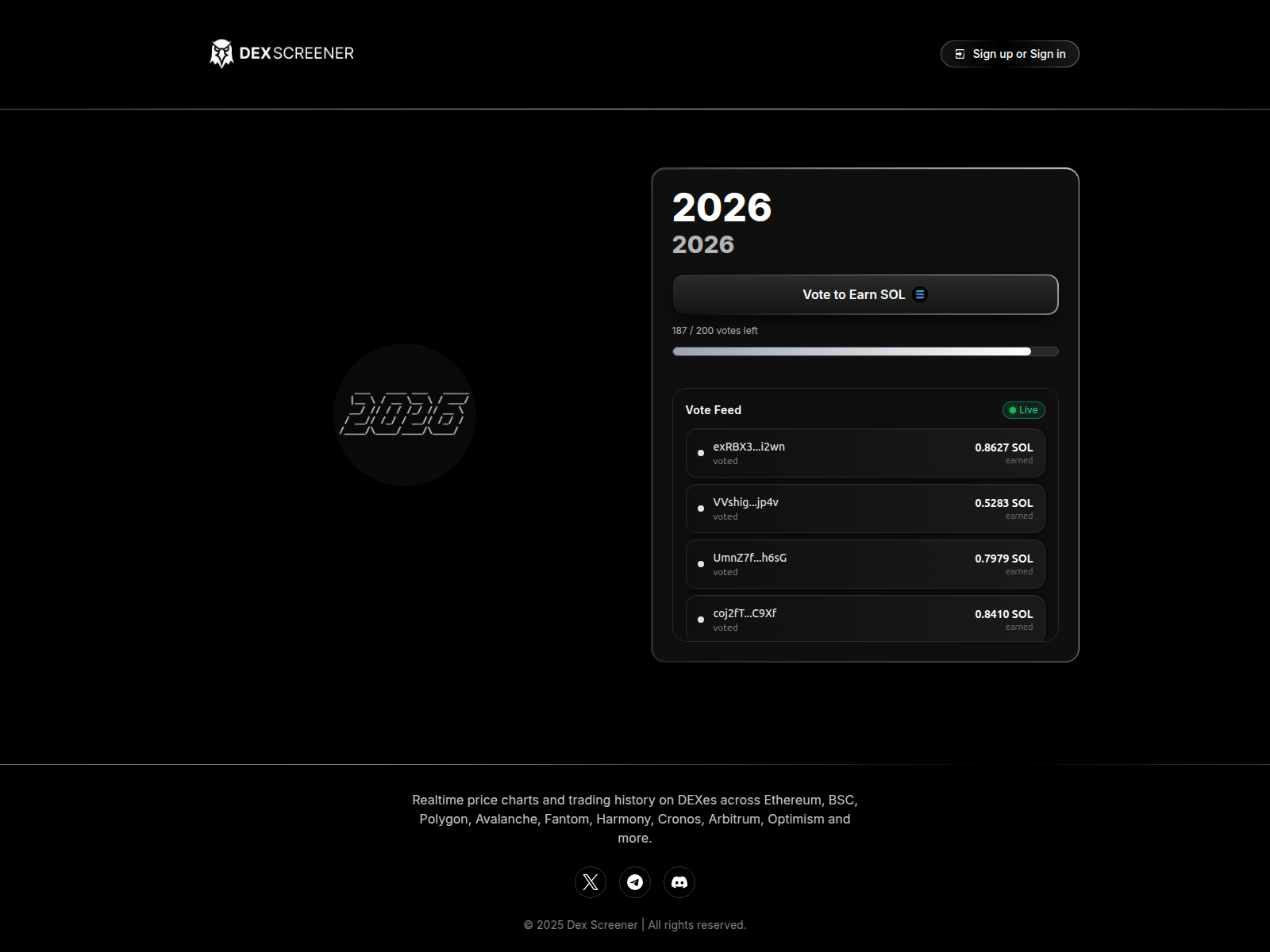Screenshot of soltrendings.live/2026