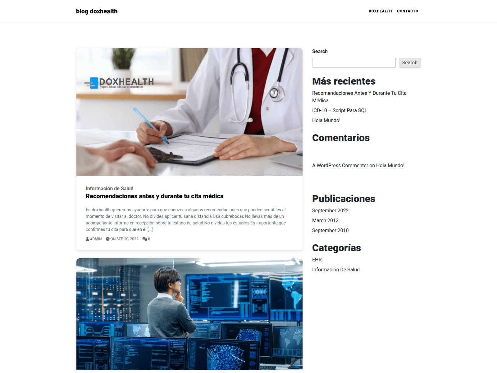 Screenshot of blog.doxhealth.com