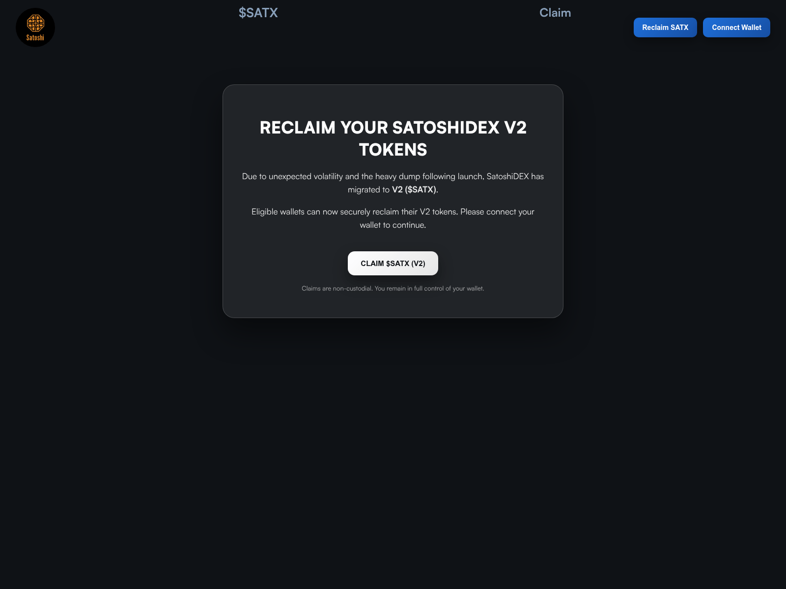 Screenshot of satoshidexv2.live