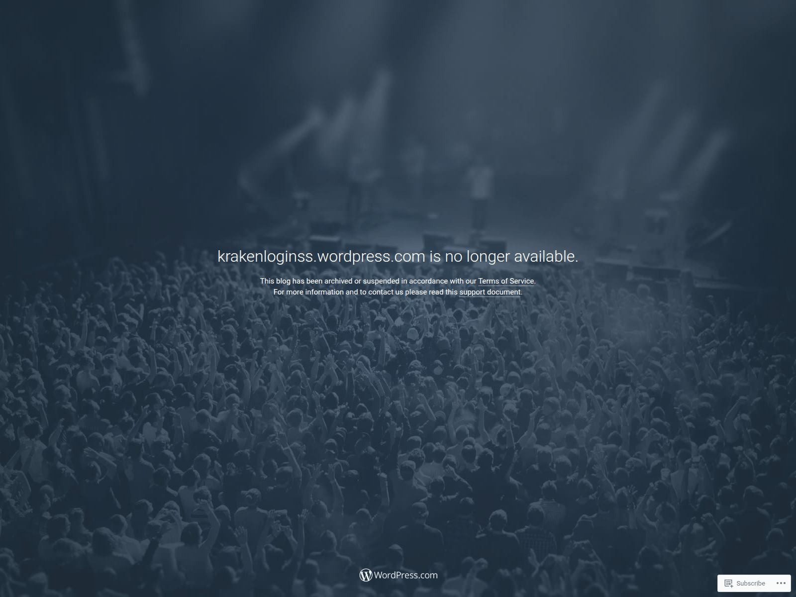 Forensic screenshot of krakenloginss.wordpress.com