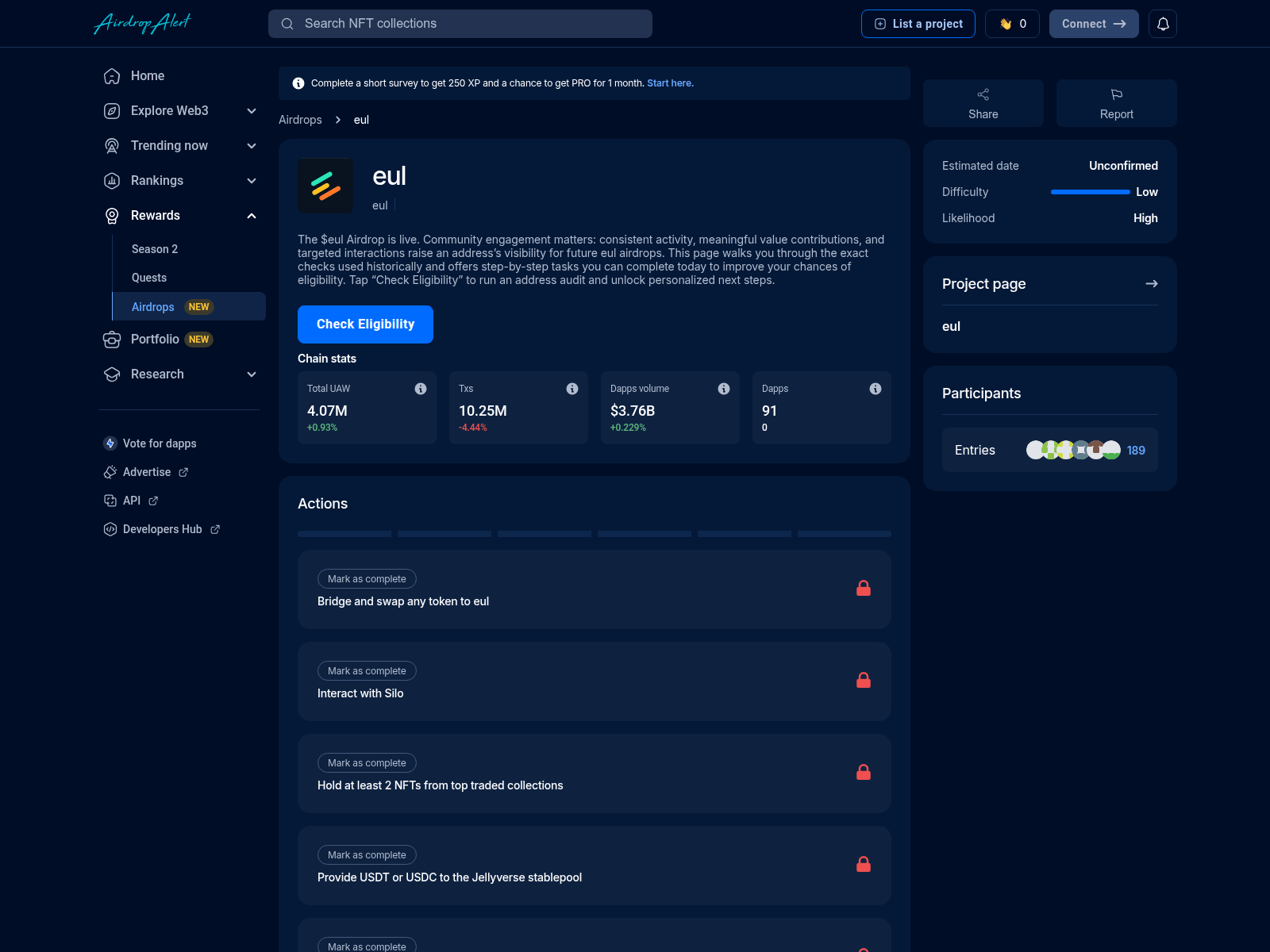 Screenshot of eul.airdropsalert.pro/claim