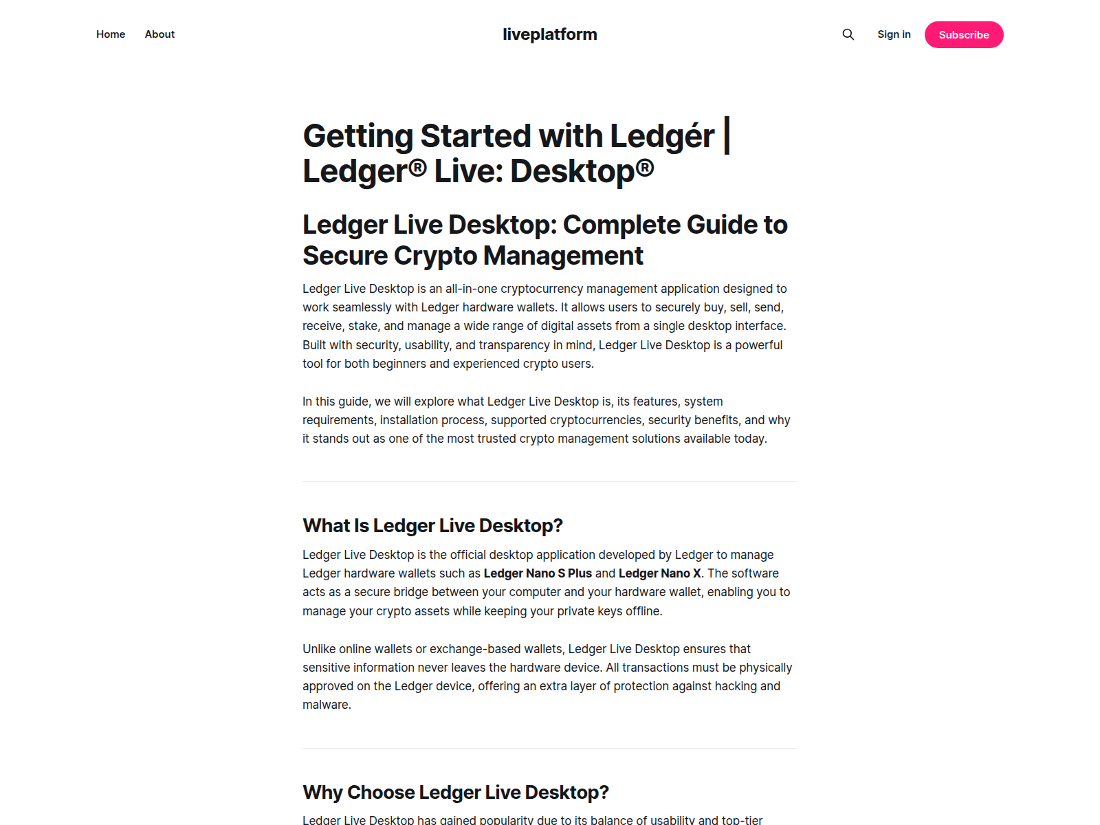 Screenshot of liveplatform.ghost.io