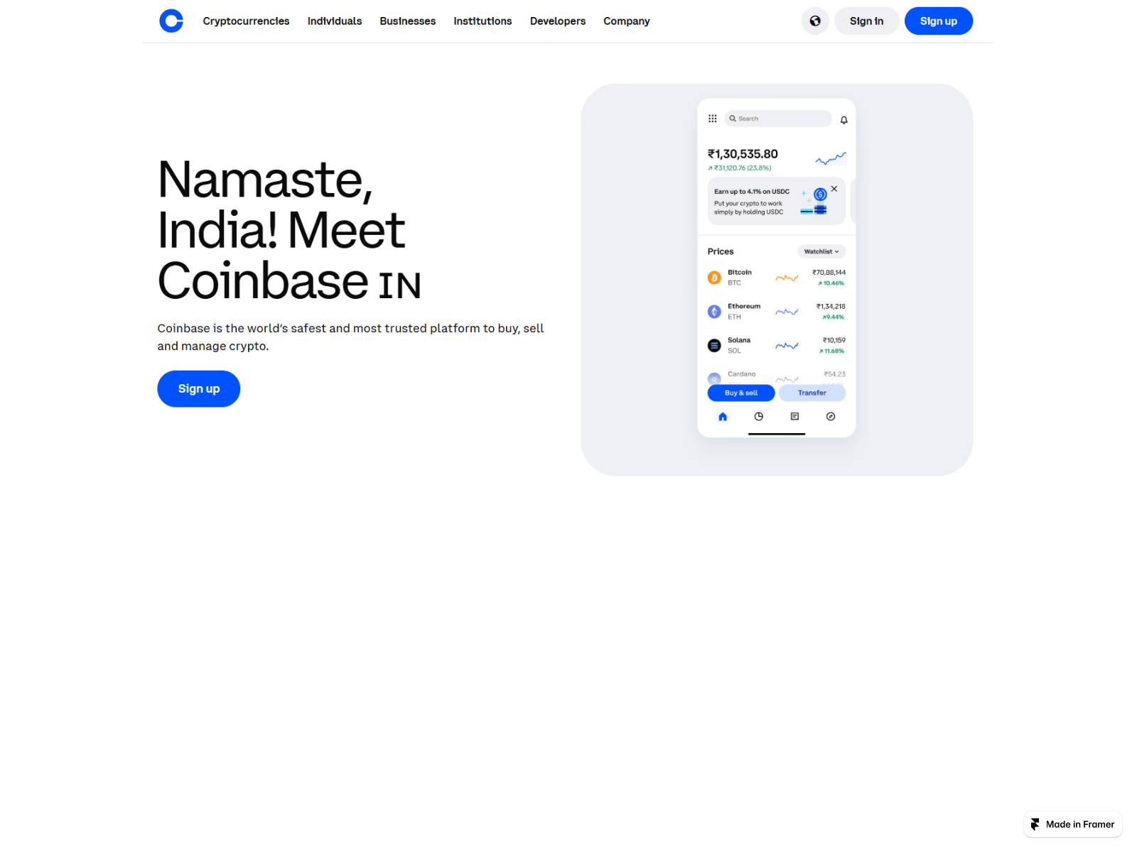 Screenshot of sso-coin-base.framer.ai