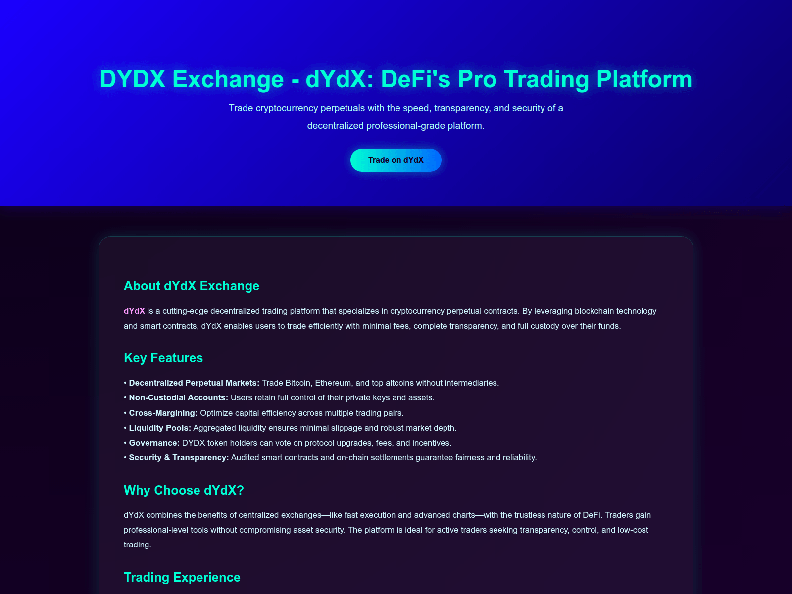 Screenshot of thed-dx-dydx-exchange.pages.dev