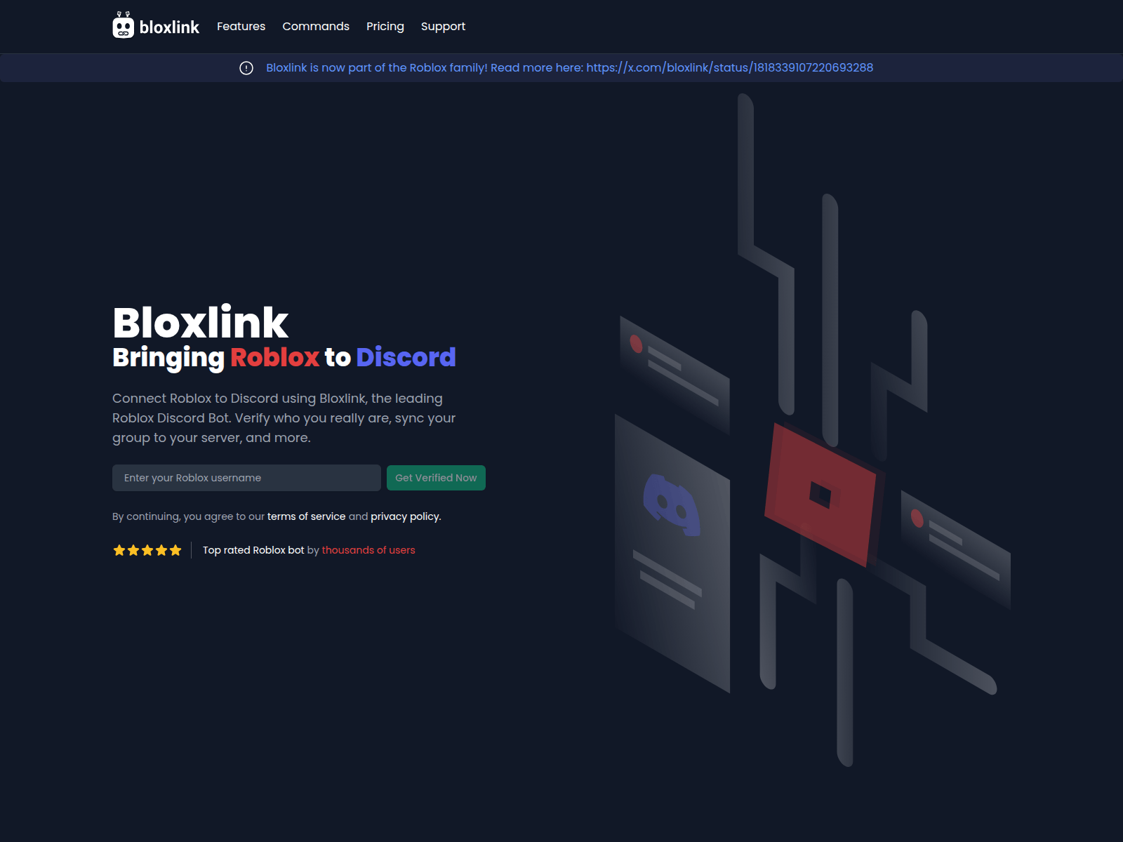 Screenshot of bloxlinks.live