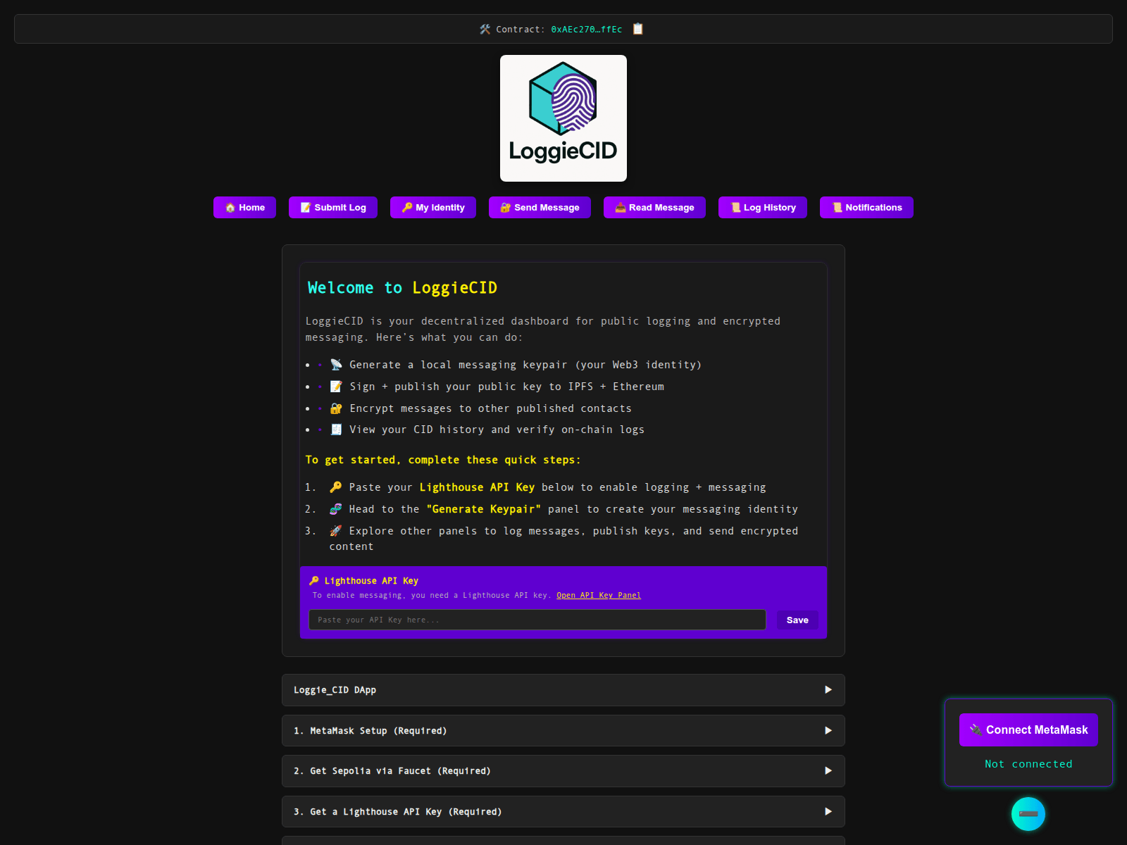 Screenshot of loggiecid.eth.limo