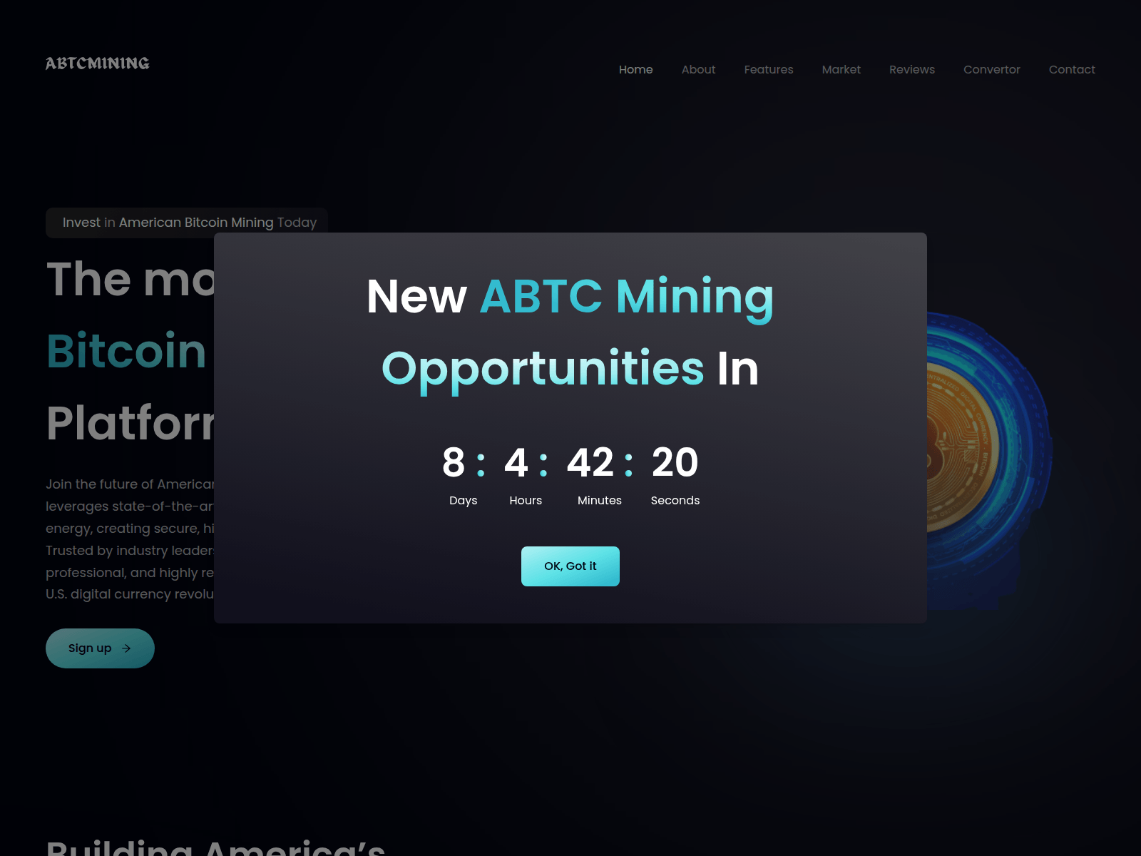 Screenshot of abtcminingcompany.com