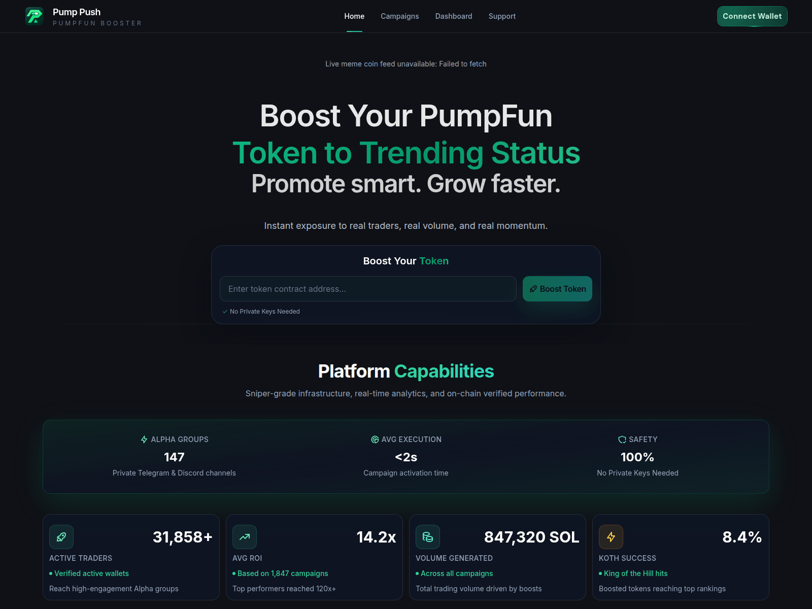 Screenshot of pumppush.com