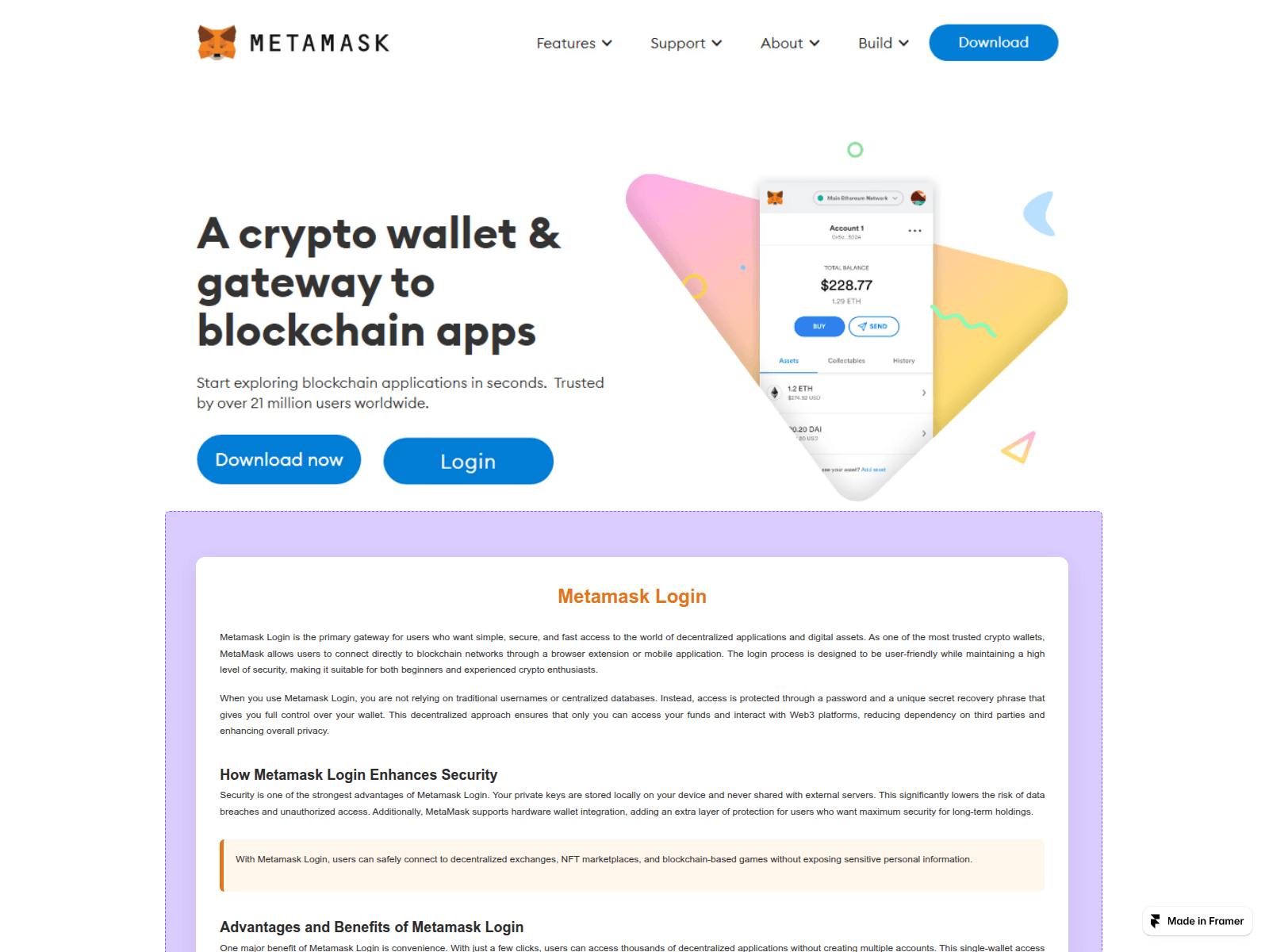 Screenshot of help-metamask.framer.media