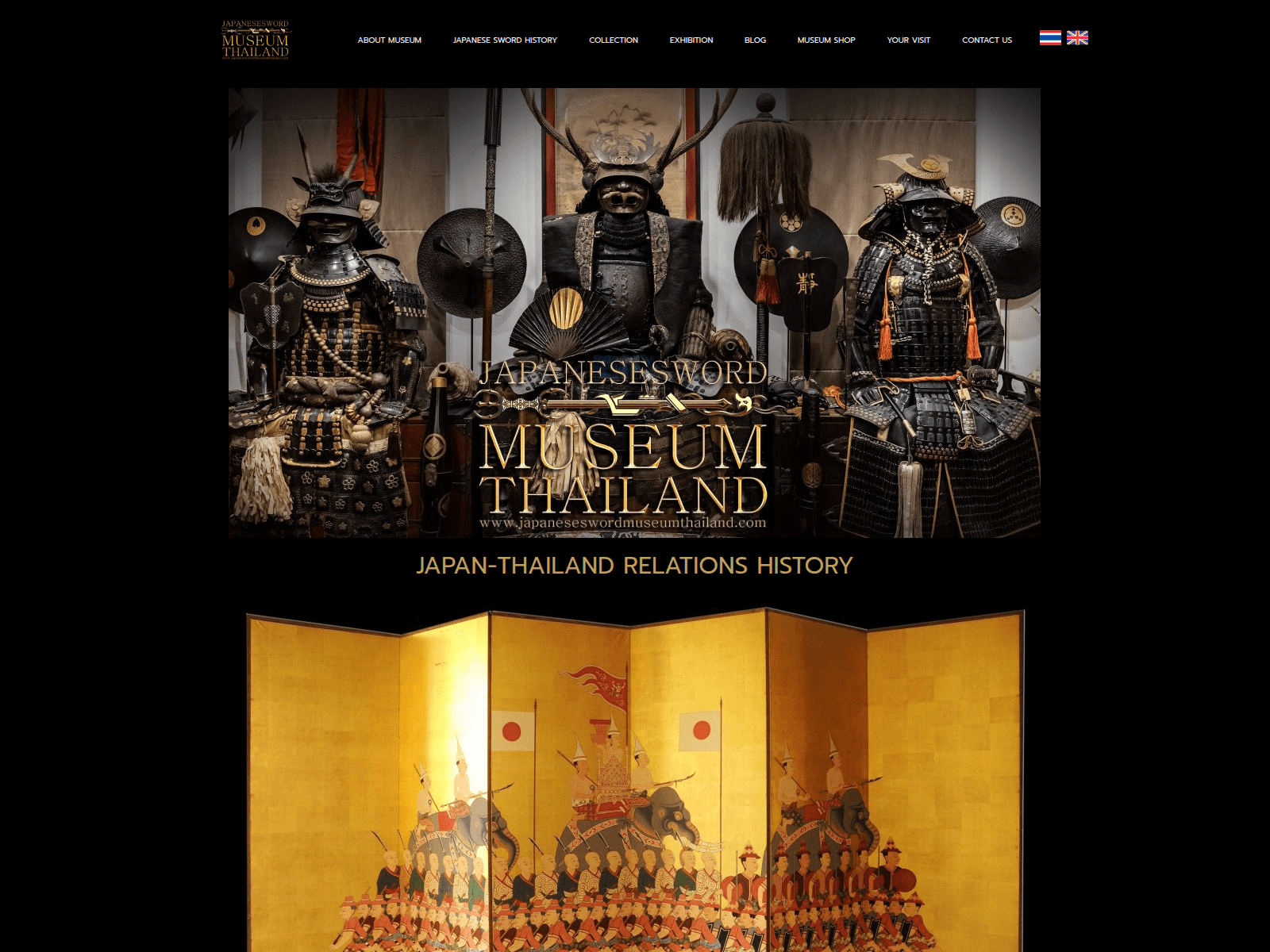 Screenshot of japaneseswordmuseumthailand.com