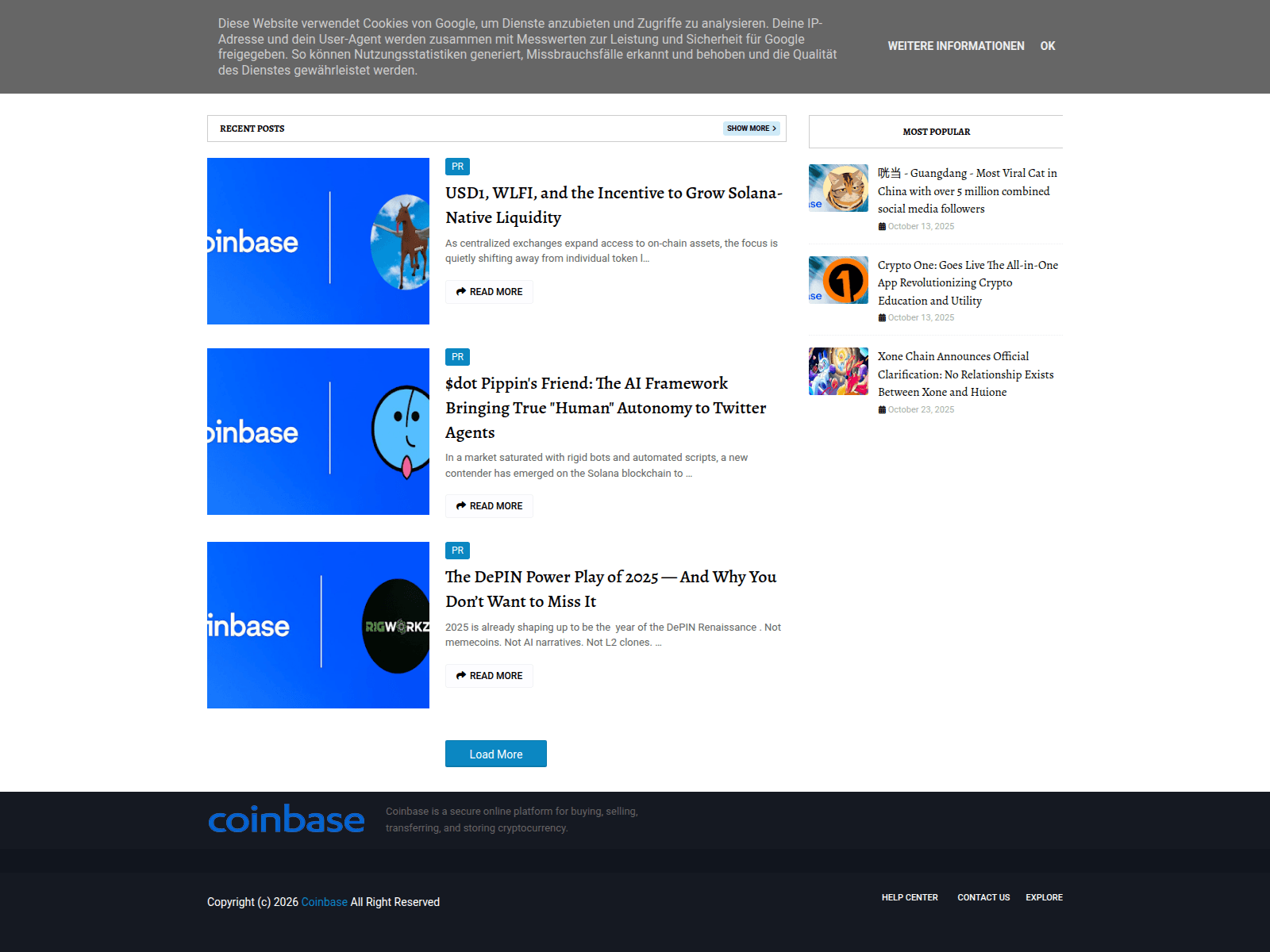 Screenshot of coinbase-blog.com