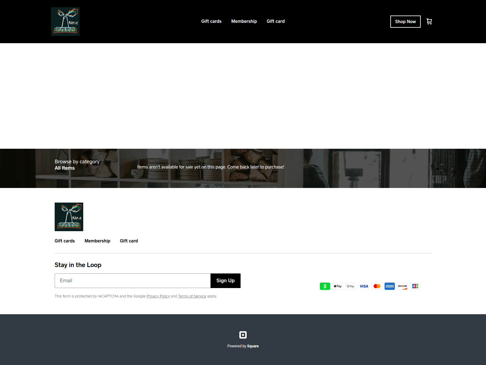 Screenshot of kiln-it.square.site