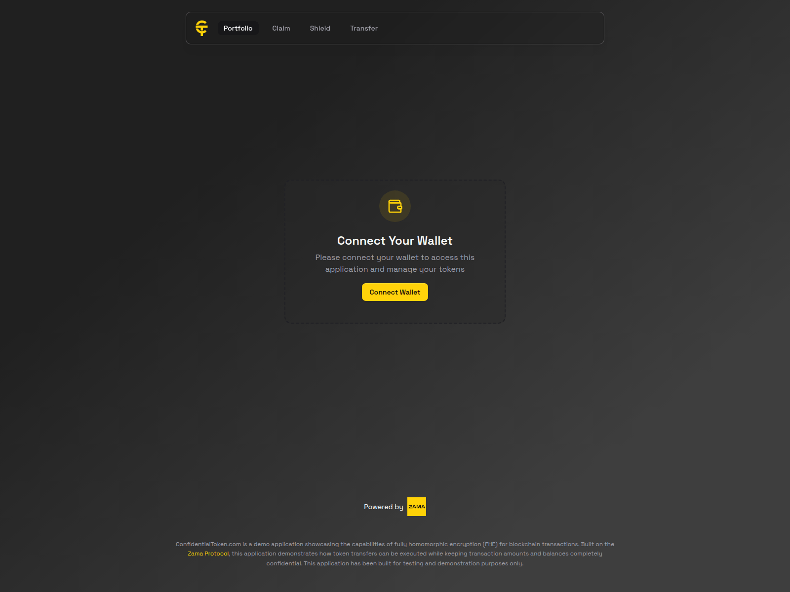Screenshot of confidentailtoken.com