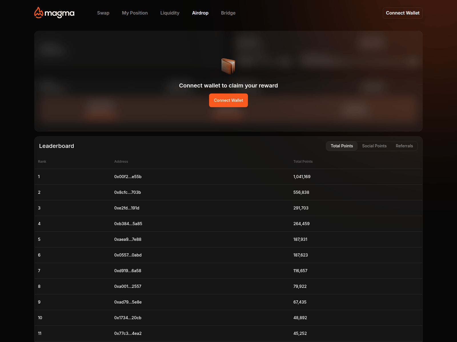 Screenshot of app-magmafinance.xyz