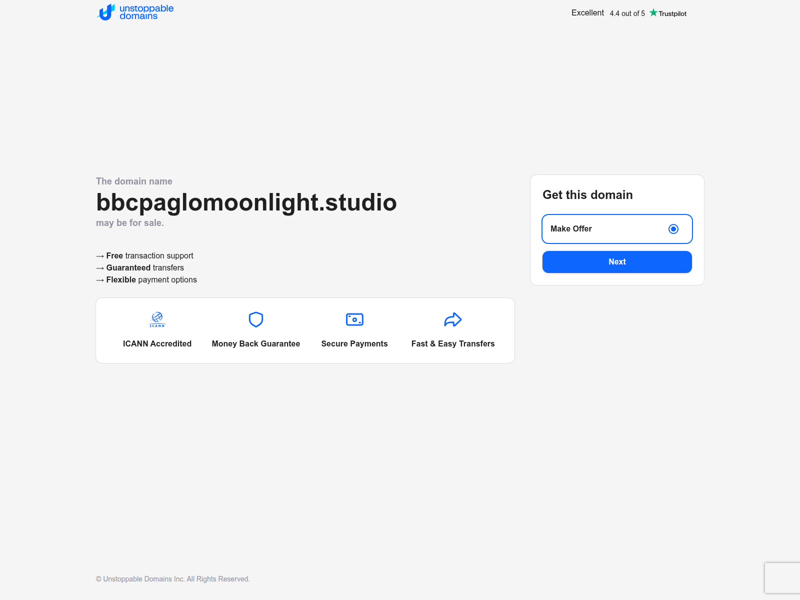 Screenshot of bbcpaglomoonlight.studio