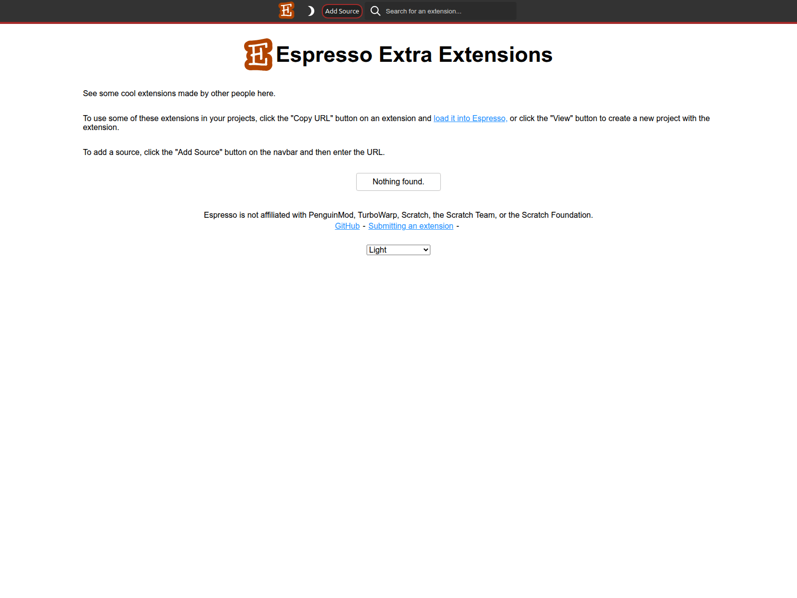 Screenshot of espresso-extensions.pages.dev