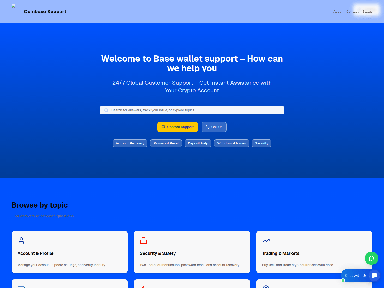 Screenshot of basewalletsupport.dev