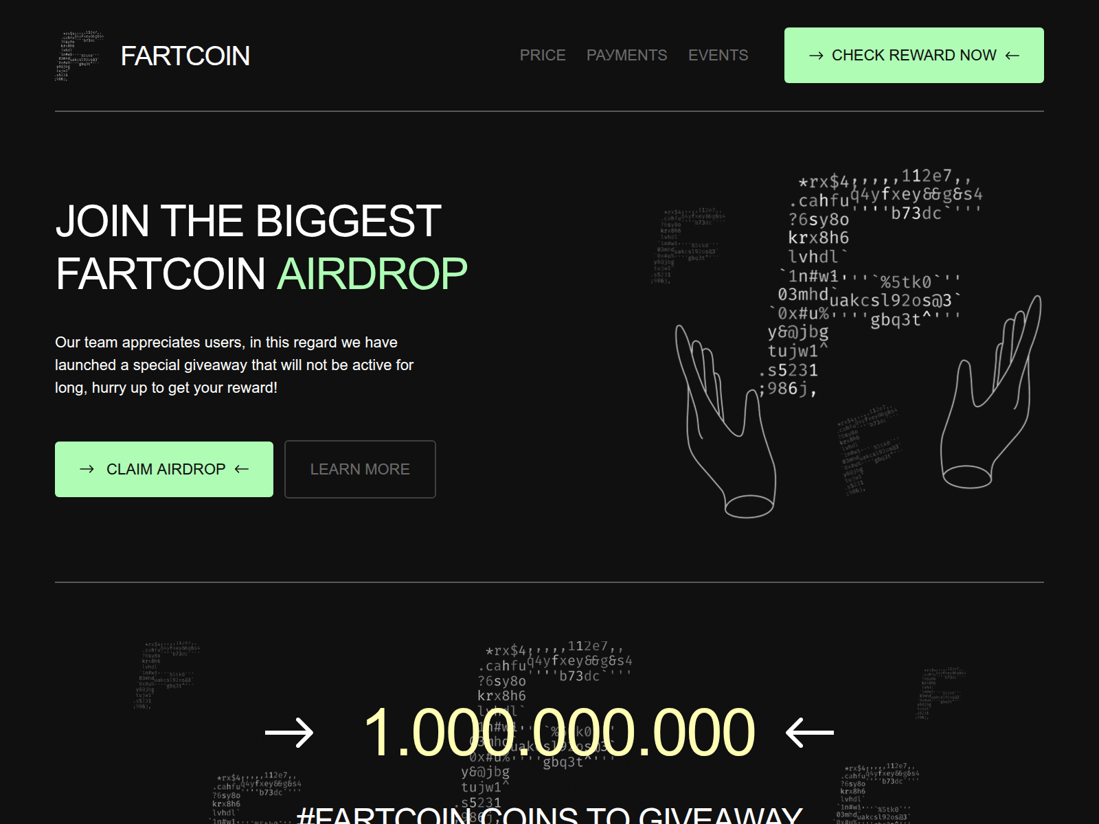 Screenshot of farticoin.xyz