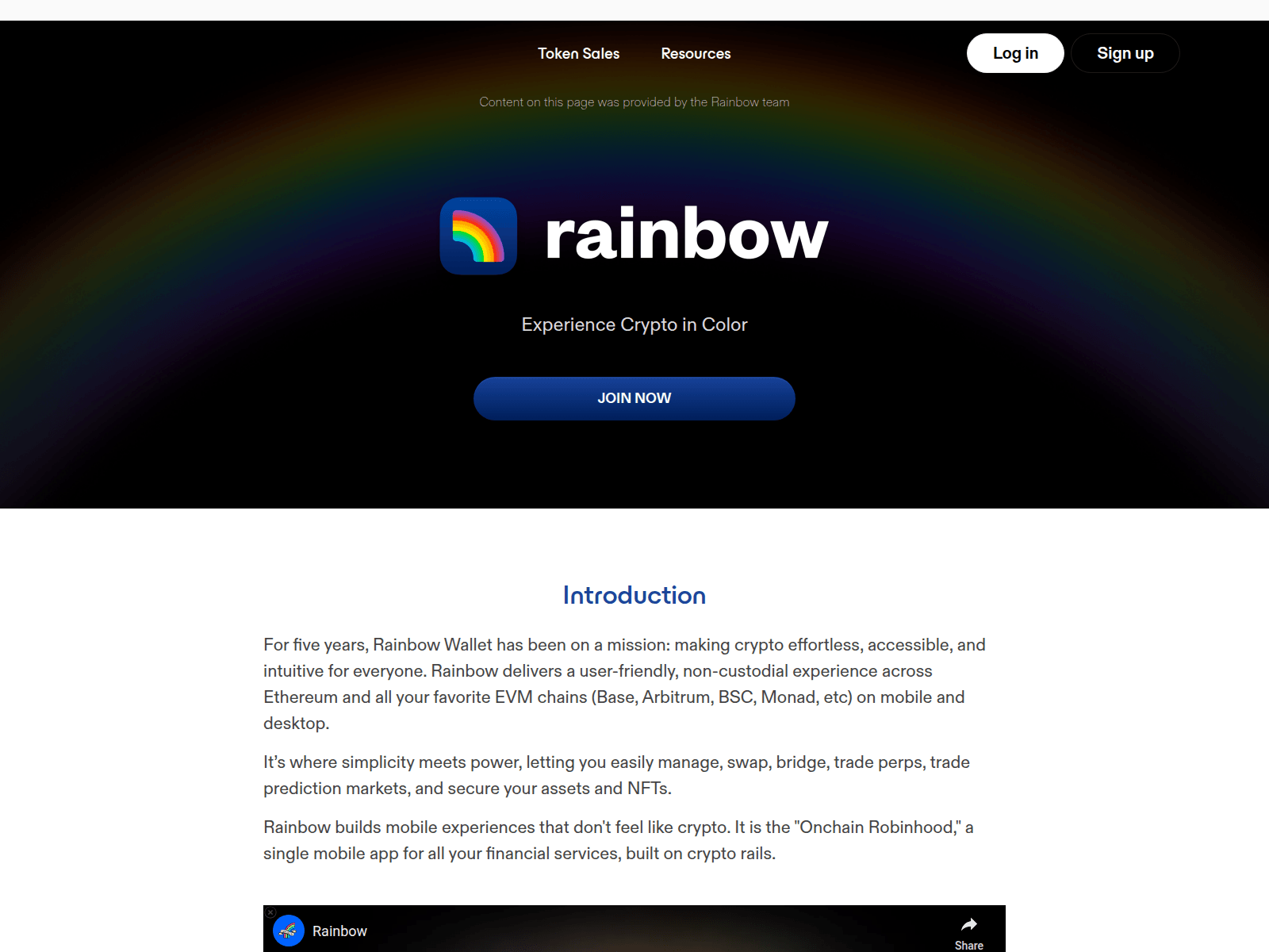 Screenshot of rnbw.rainsbow.xyz