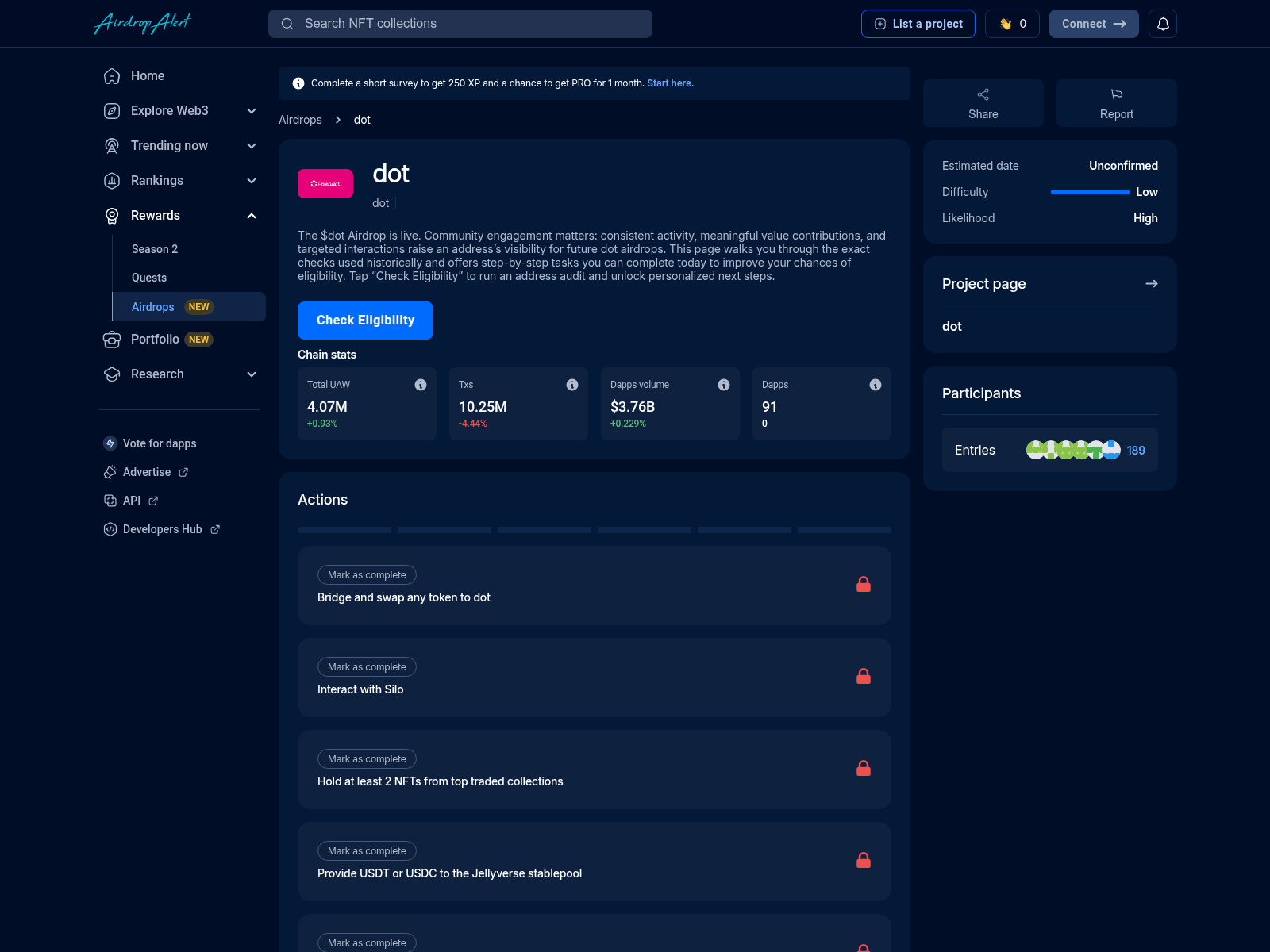 Screenshot of dot.airdropsalert.sbs/claim