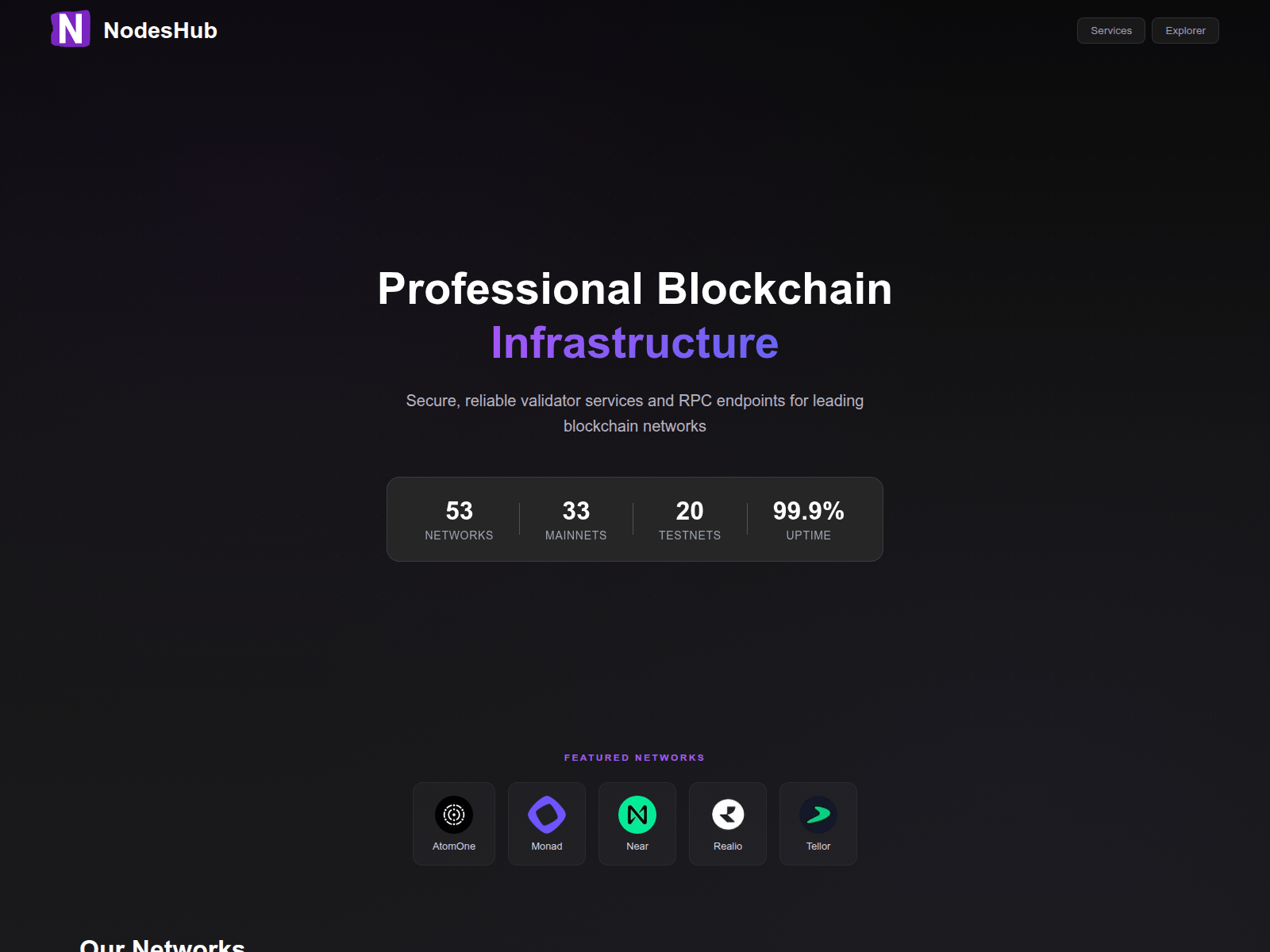 Screenshot of nodeshub.online
