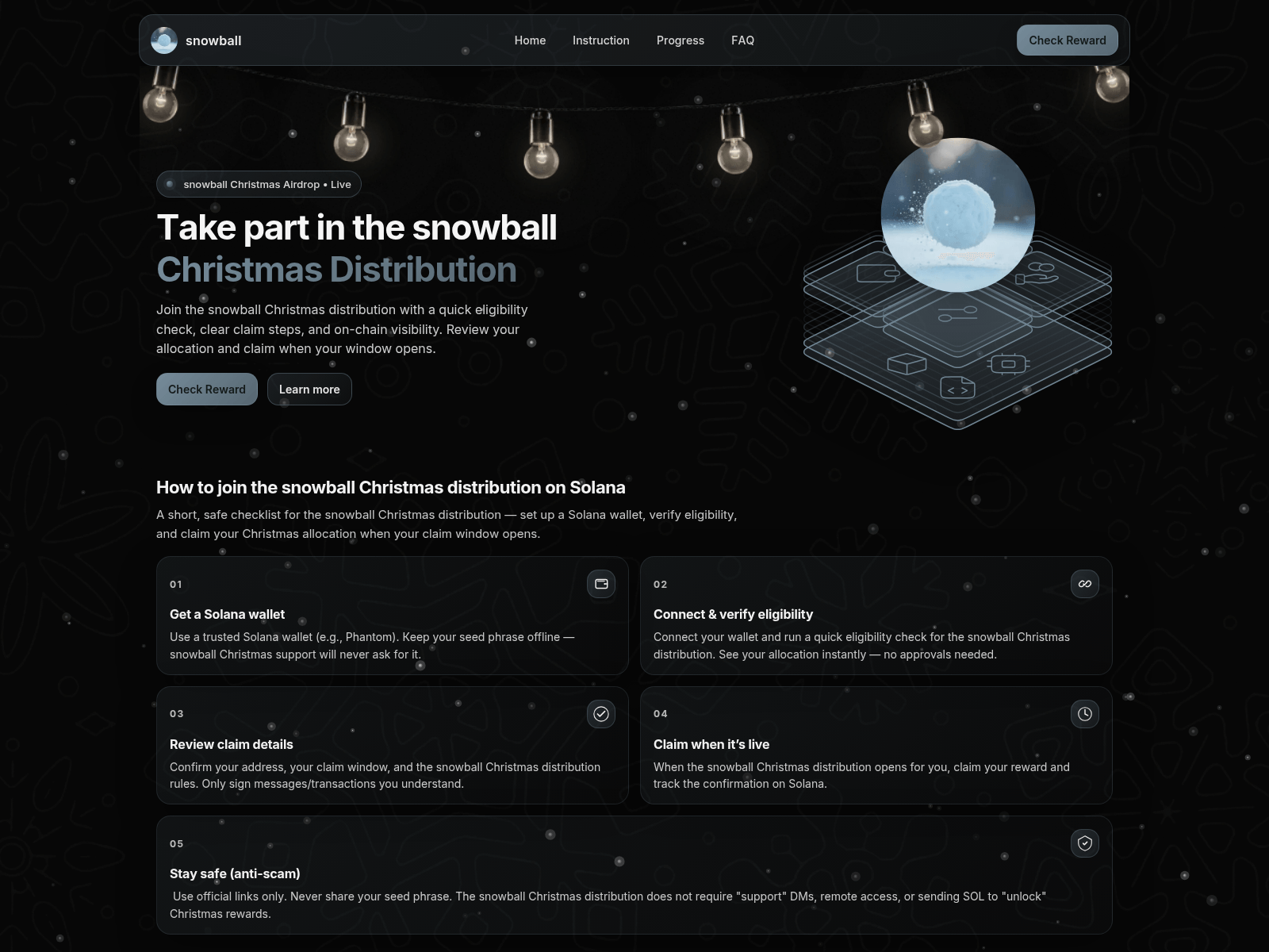 Screenshot of snowball-claim.fun