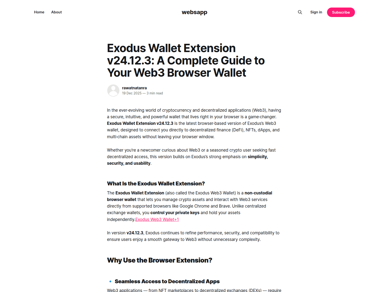 Screenshot of weblearn.ghost.io/ext-en