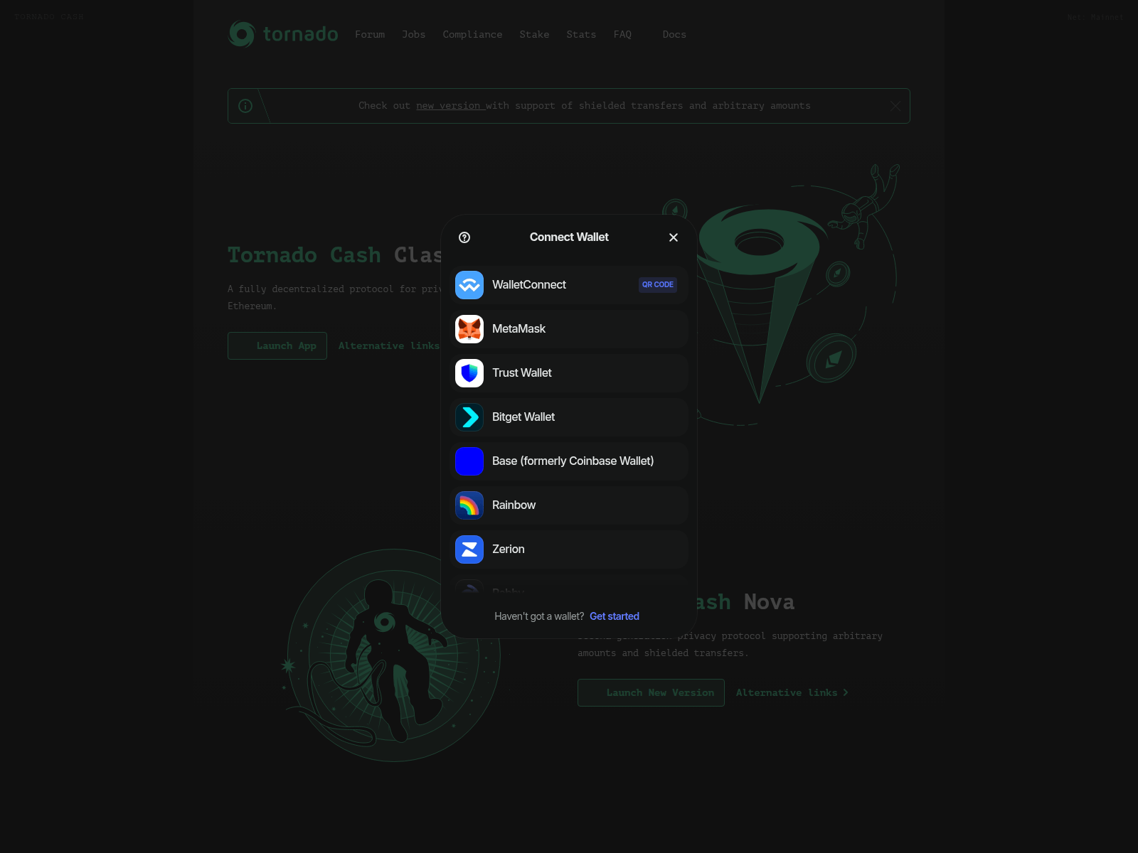 Screenshot of tornado-cash.co