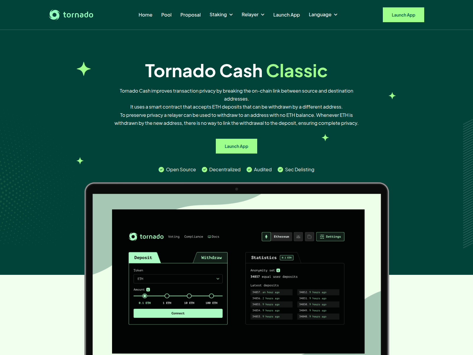 Screenshot of torndao.com/en/home