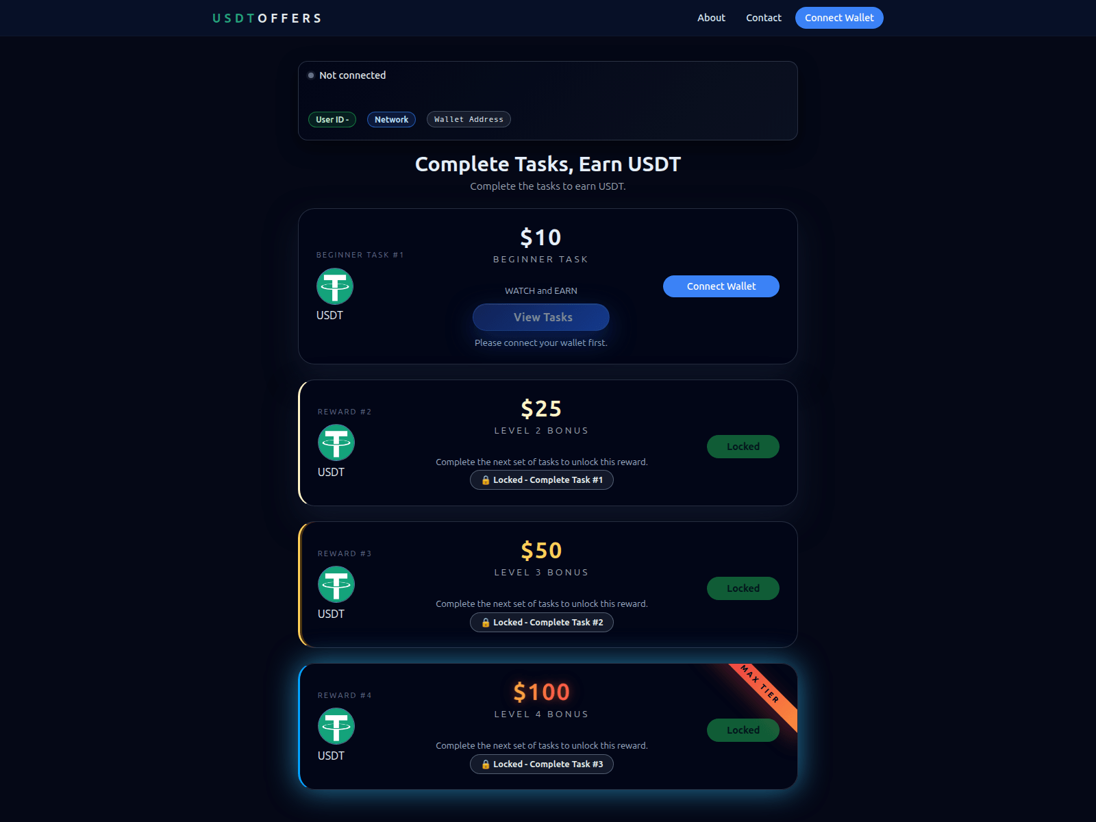 Screenshot of usdtoffers.com