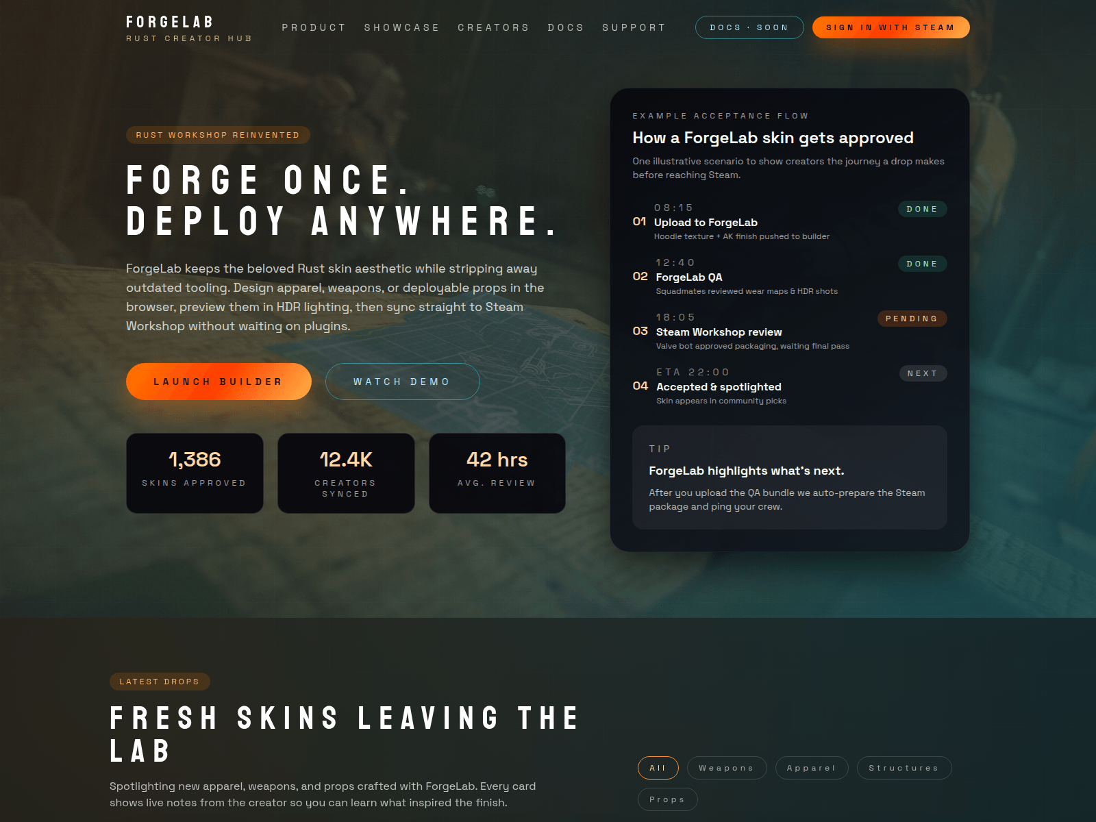 Screenshot of rustcommand.com