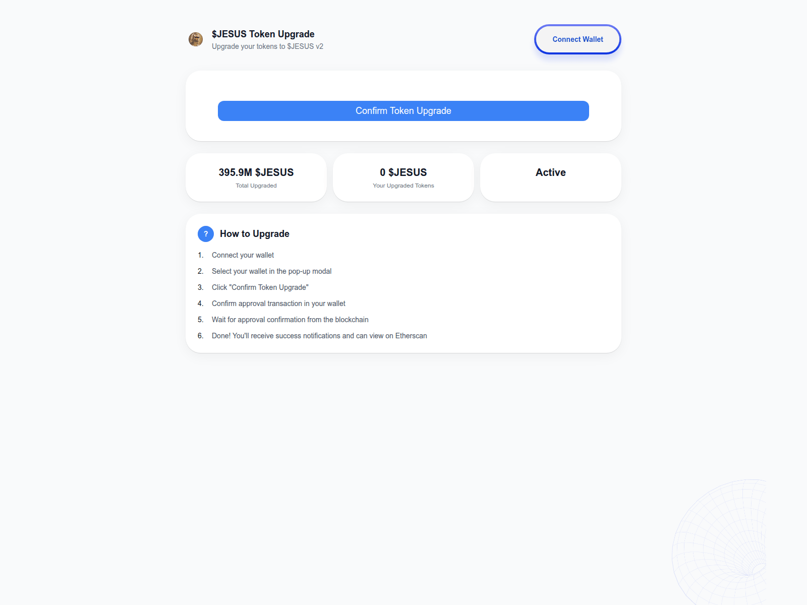 Screenshot of jesuscoin-upgrade.xyz