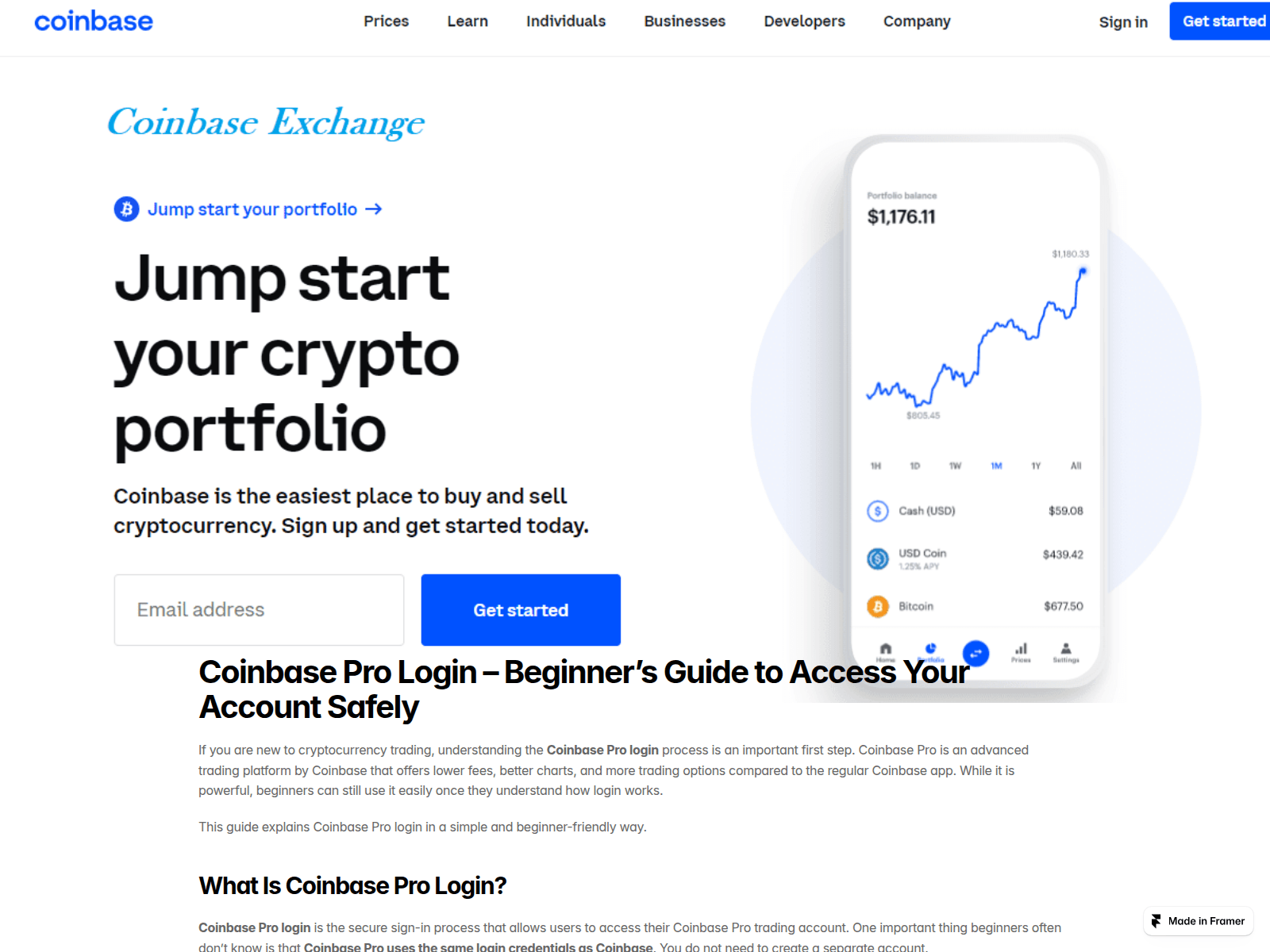 Screenshot of register-coinbse-web.framer.media