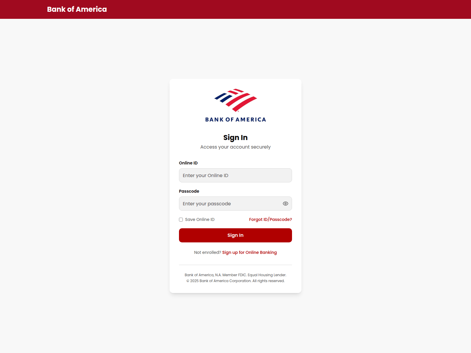 Screenshot of bankofamericalogin.sbs