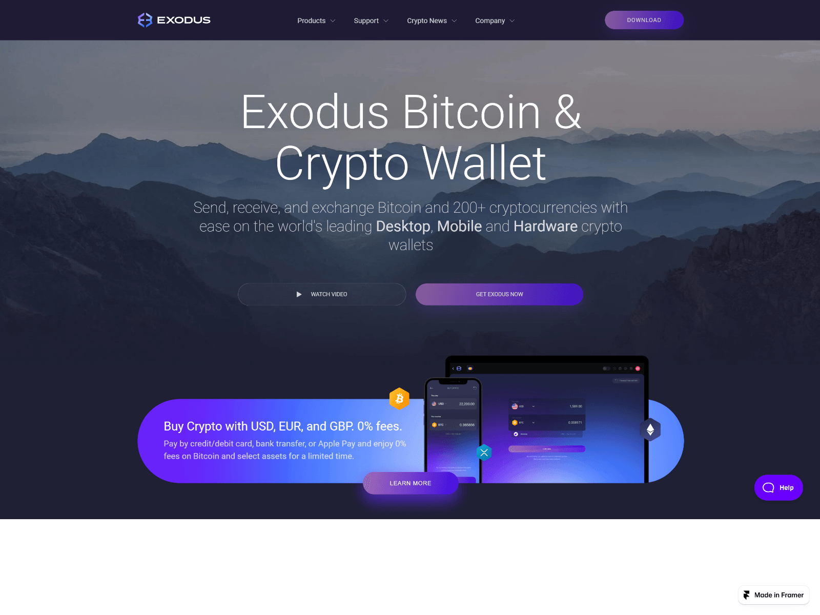 Screenshot of official-exodus-walet.framer.ai