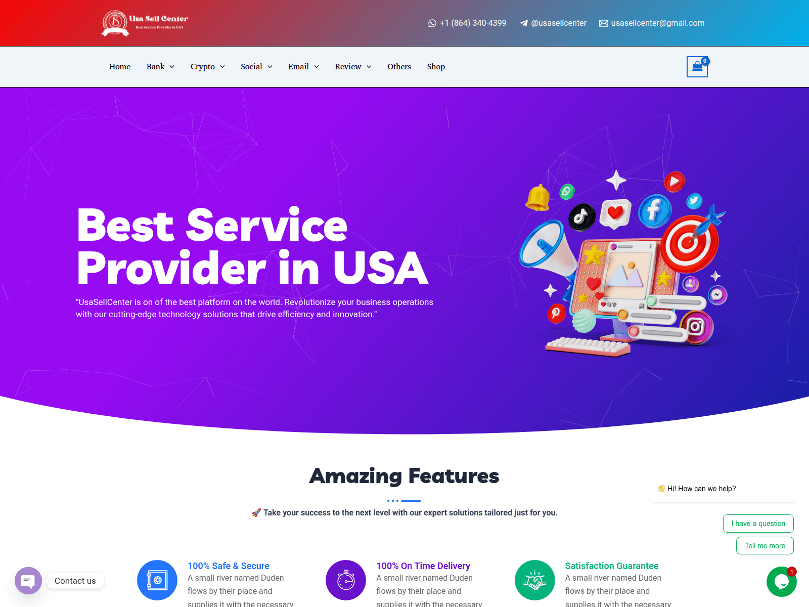 Screenshot of usasellcenter.com