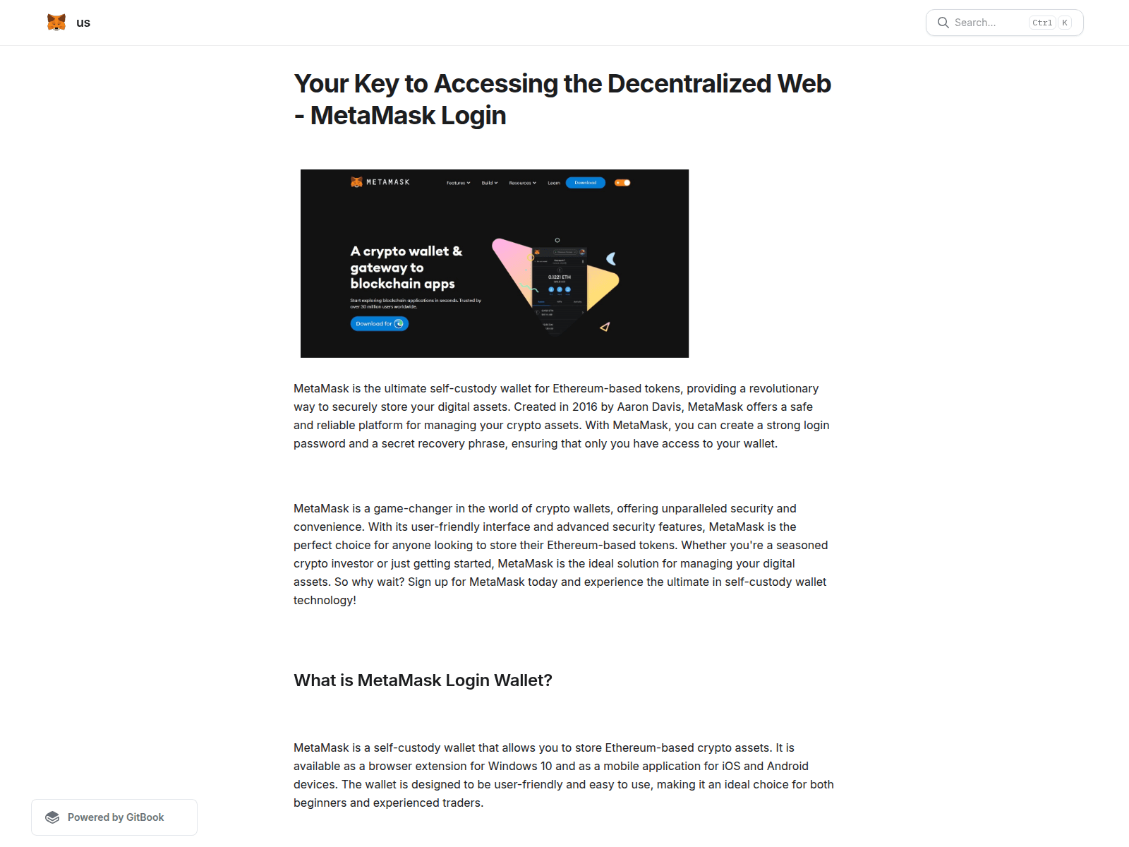 Screenshot of meetythamask-login.gitbook.io