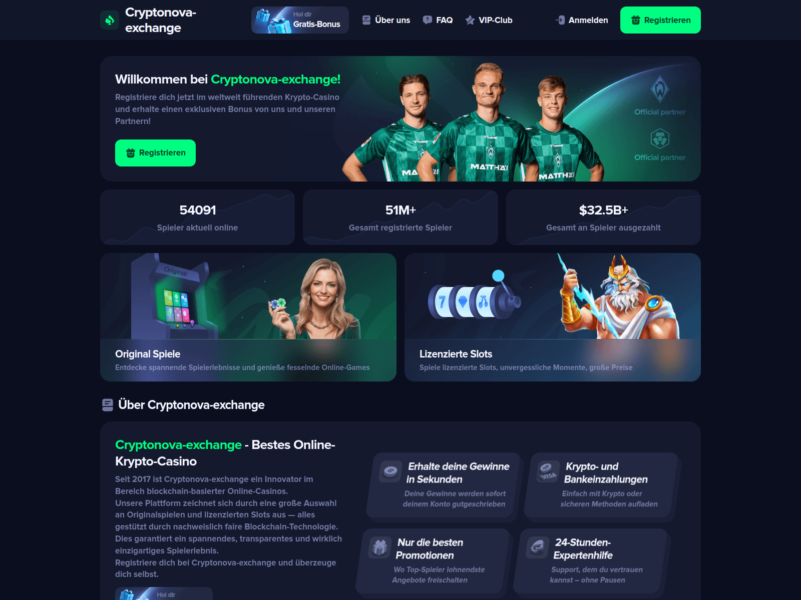 Screenshot of cryptonova-exchange.com