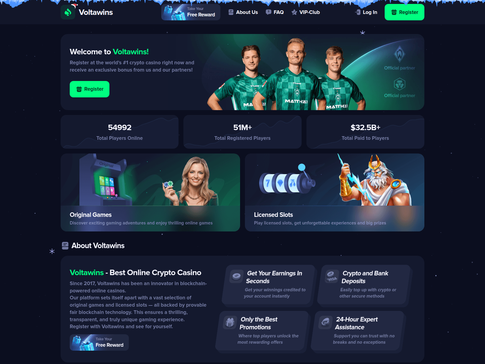Screenshot of voltawins.com