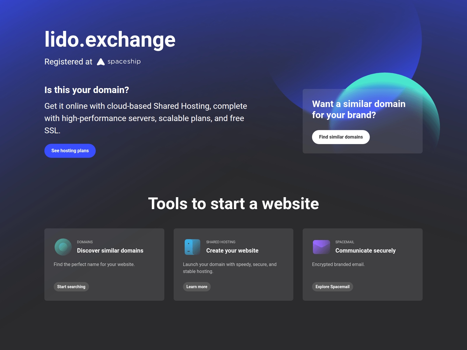 Screenshot of lido.exchange