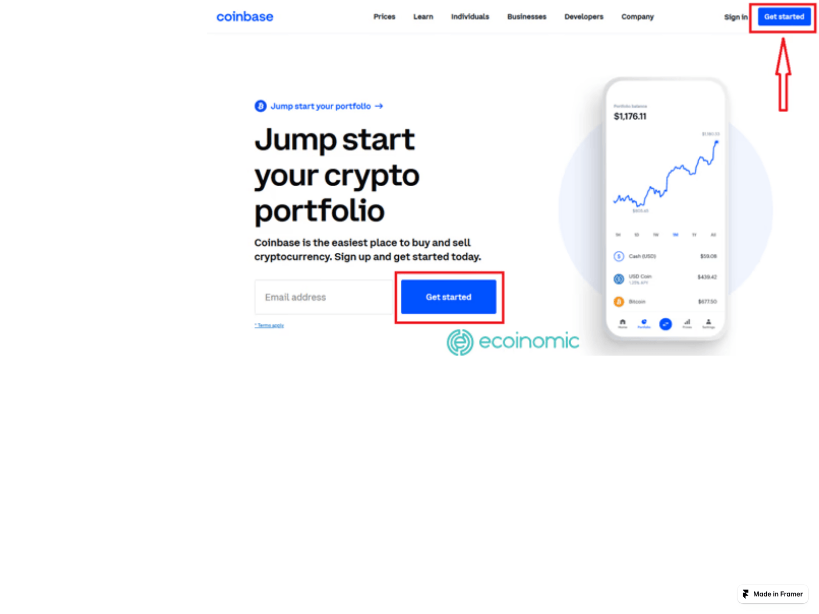 Screenshot of help-coinbase-secure.framer.media