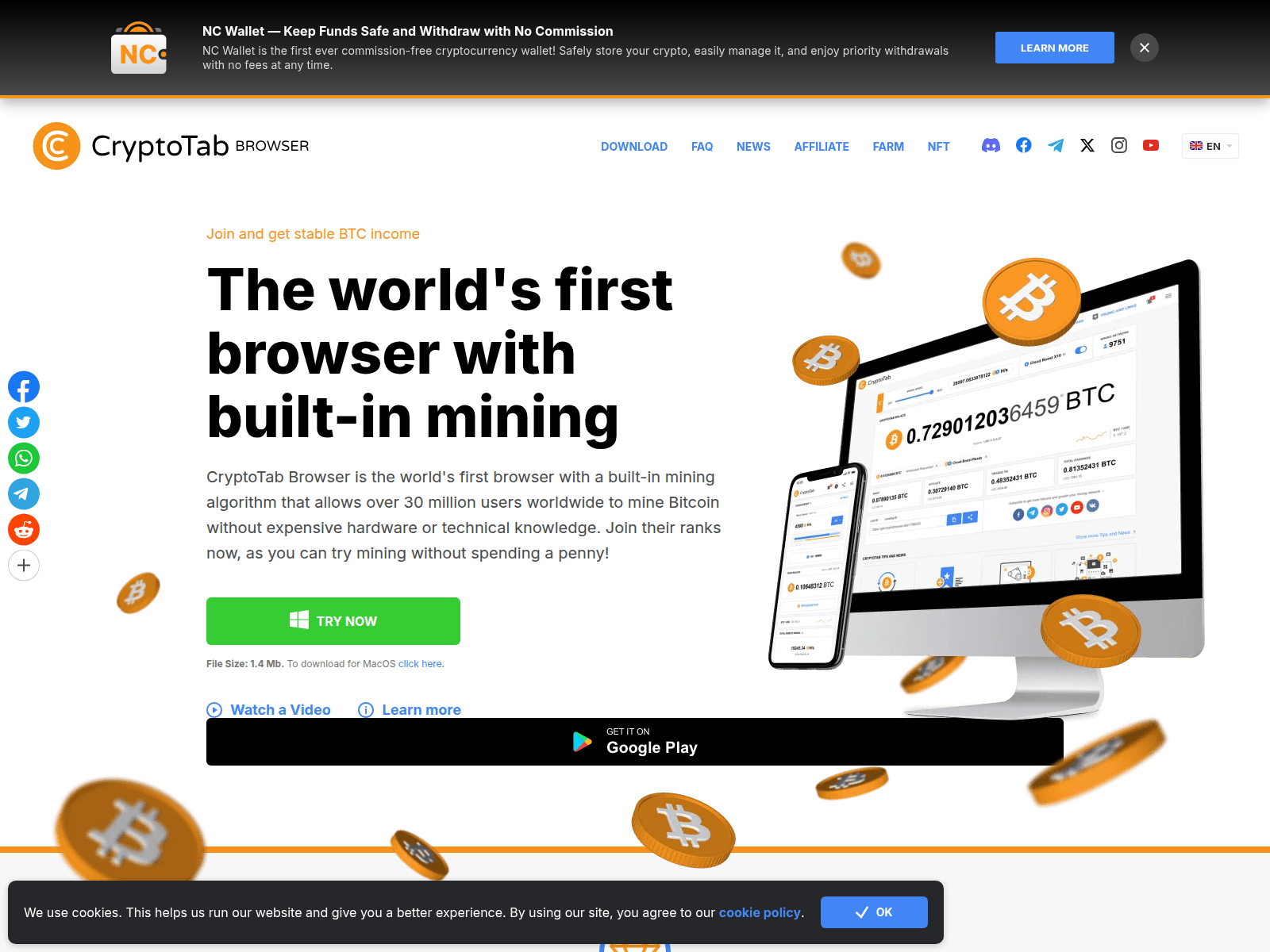 Forensic screenshot of cryptotabbrowser.com