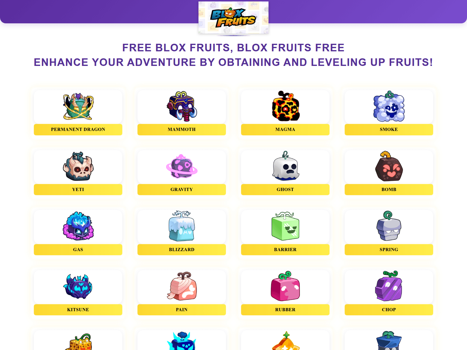 Screenshot of bloxfruitsvault.com