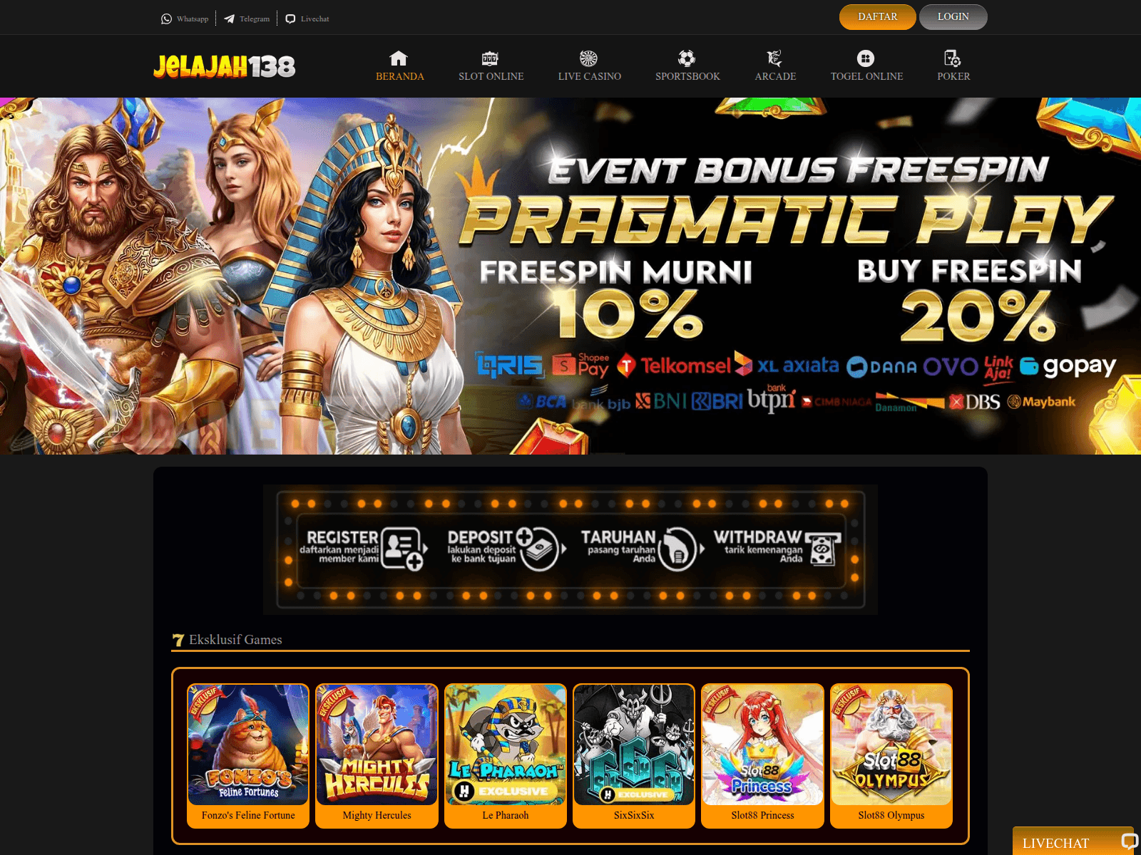 Screenshot of jelajah138.com