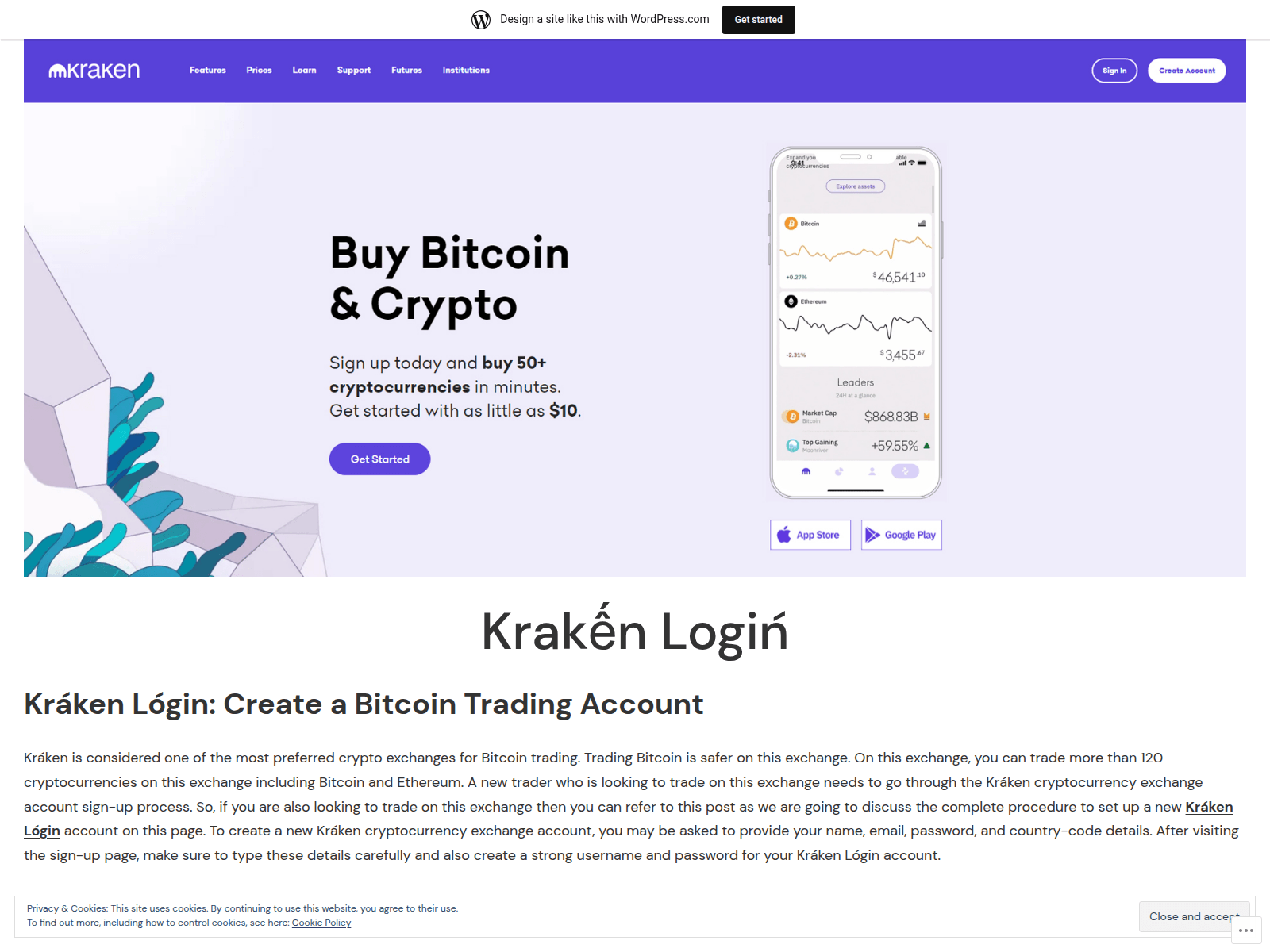 Screenshot of krrakinlogin.wordpress.com