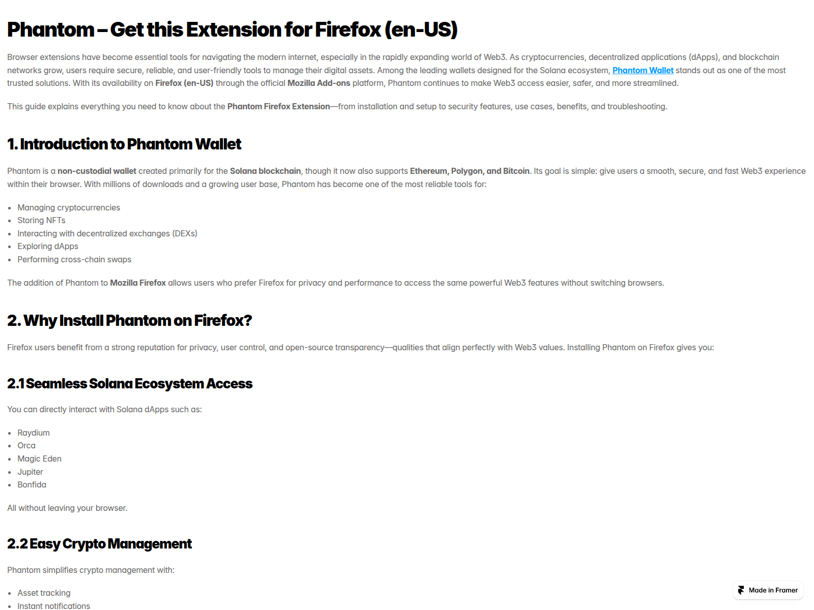 Screenshot of guide-phntom.framer.ai